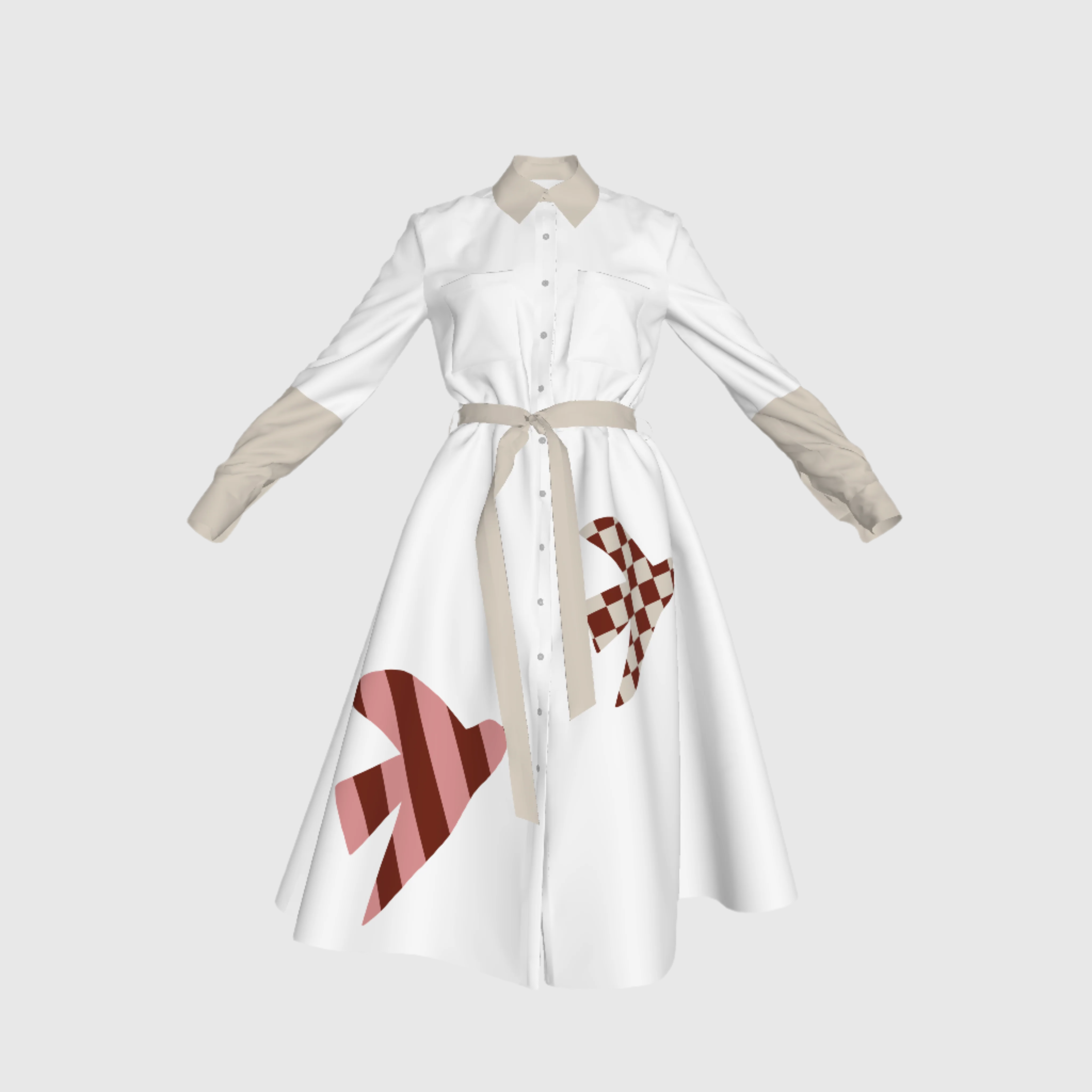 Pajaritos Shirt Dress in Pure Linen
