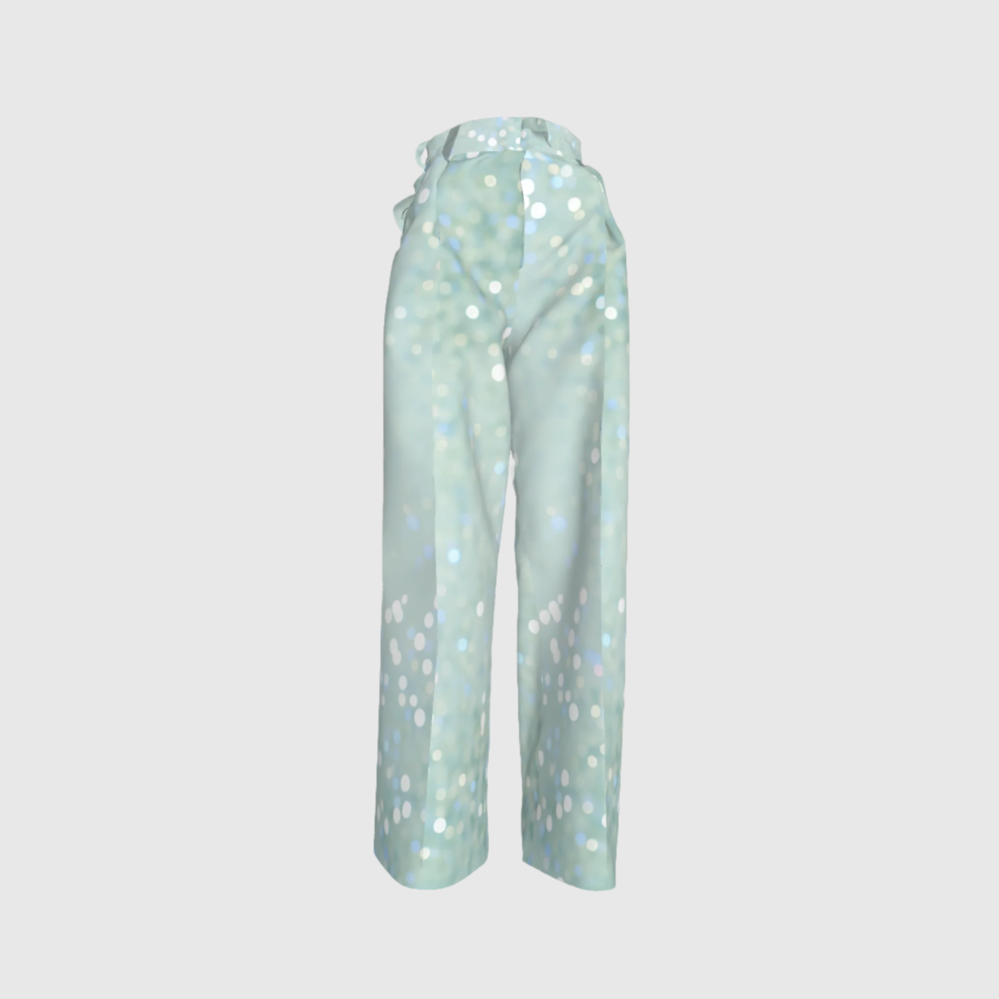 Aqua Glitter Pants Large in Cupro Twill