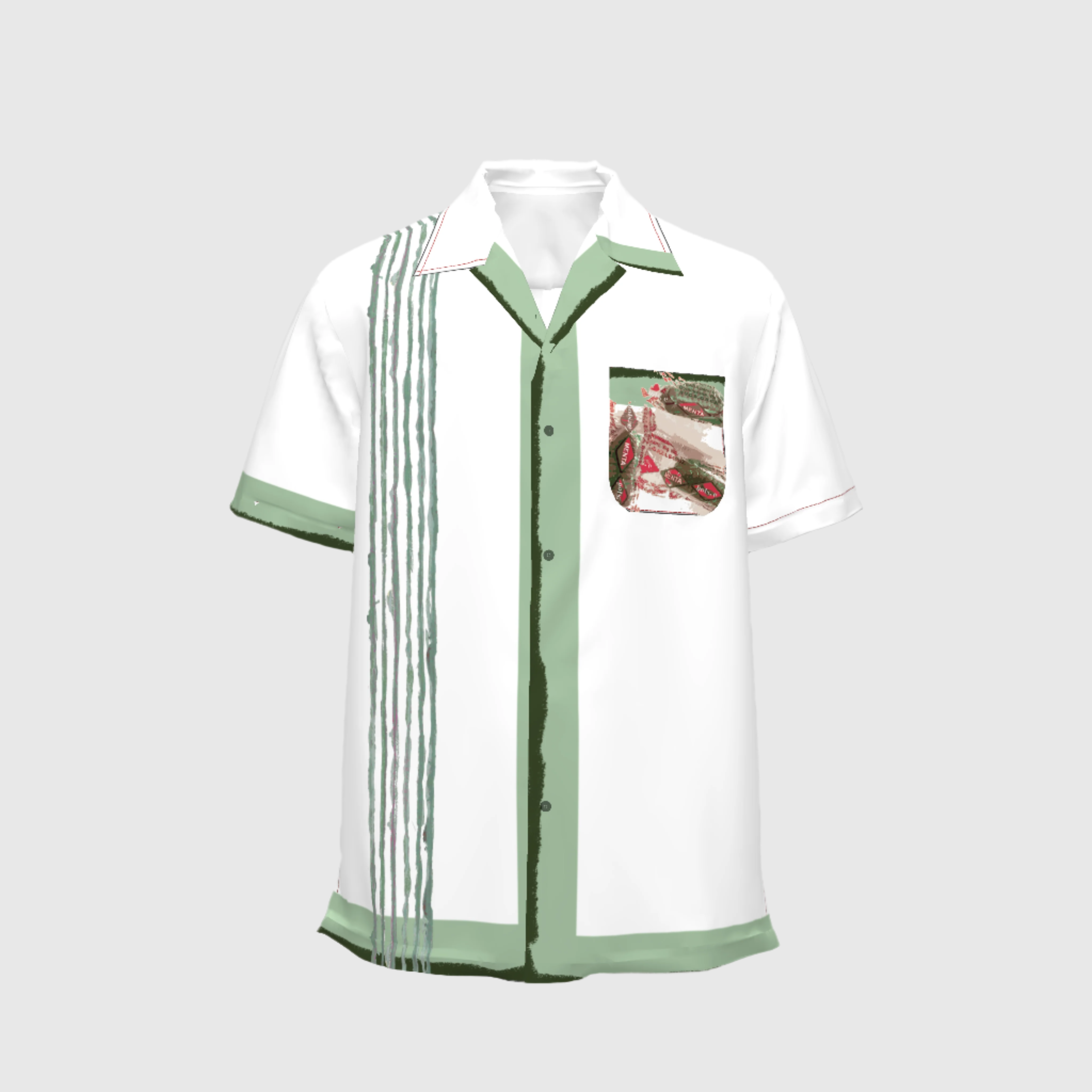 Menta Guardia Alforza Vintage Collar Shirt