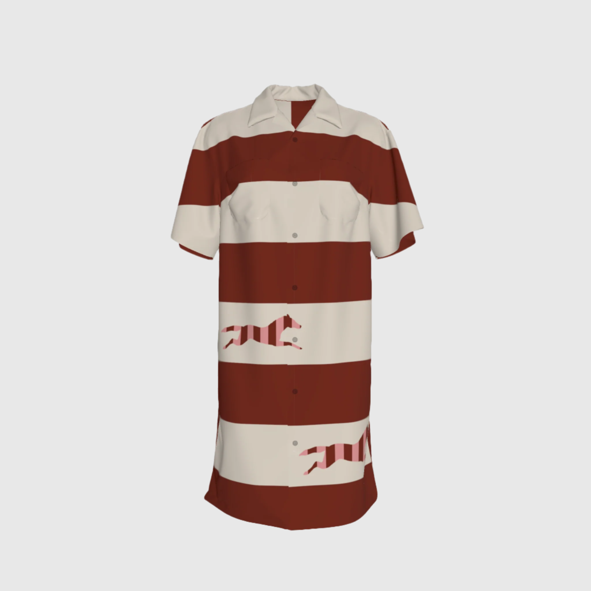 Stripes Shirt Dress in Cupro Twill