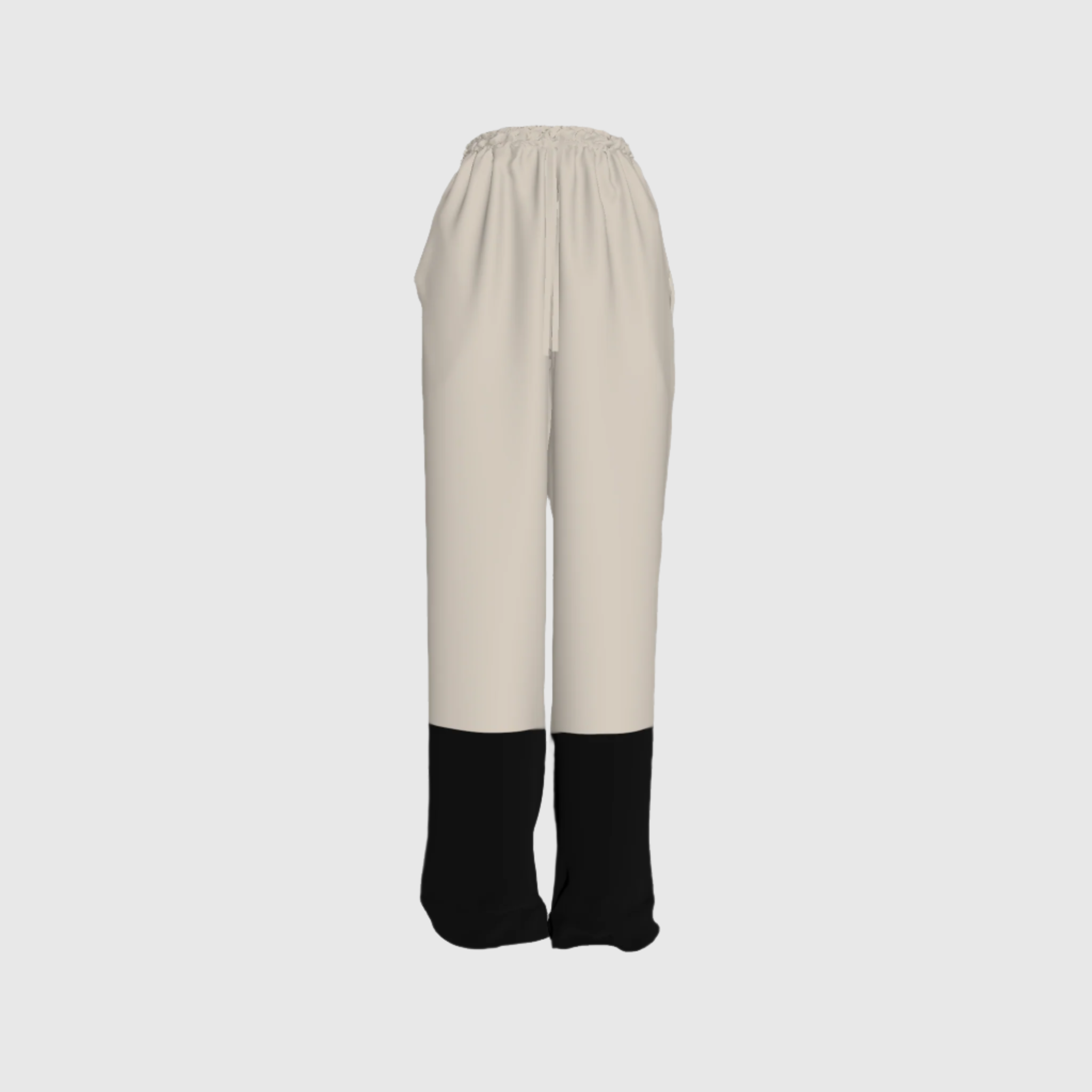 Black and Beige Elastic Draw Waist Pant