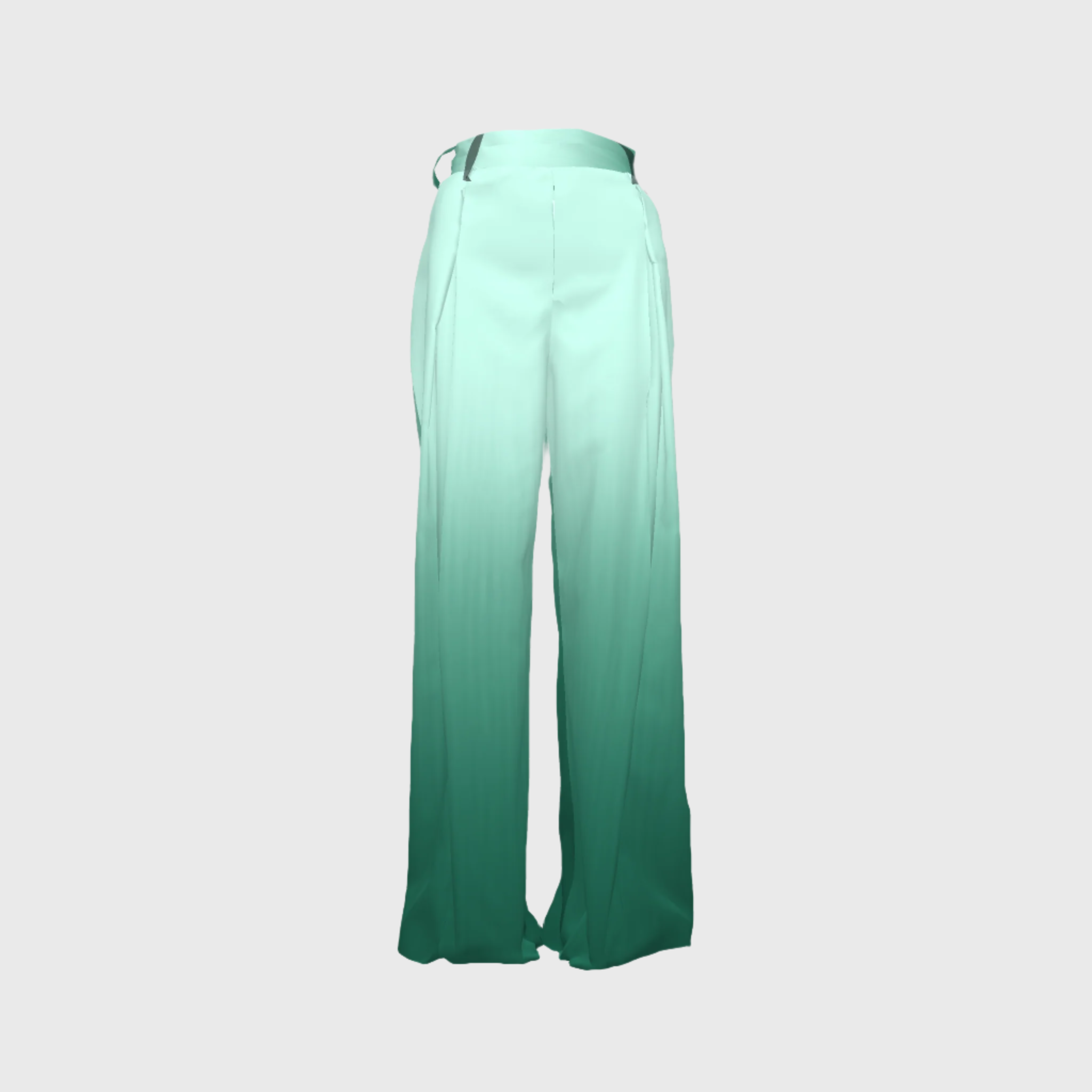 Long Degradado Turquesa Pleated Pant