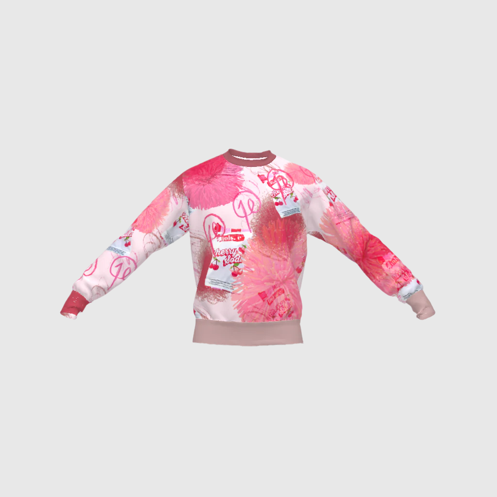 Cherry Soda French Terry Crewneck Sweater