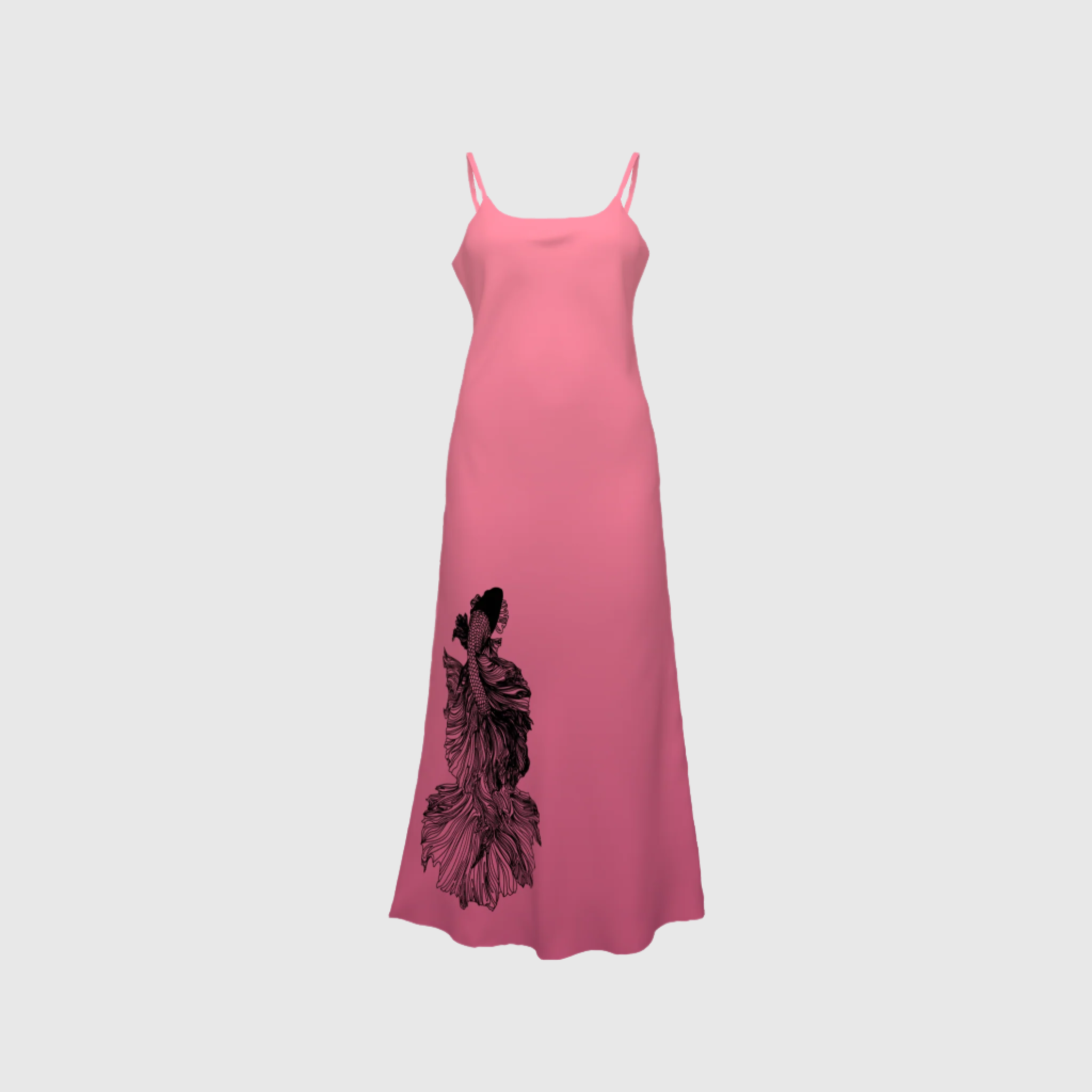 Black Betta Slip Dress in Salinas Pink