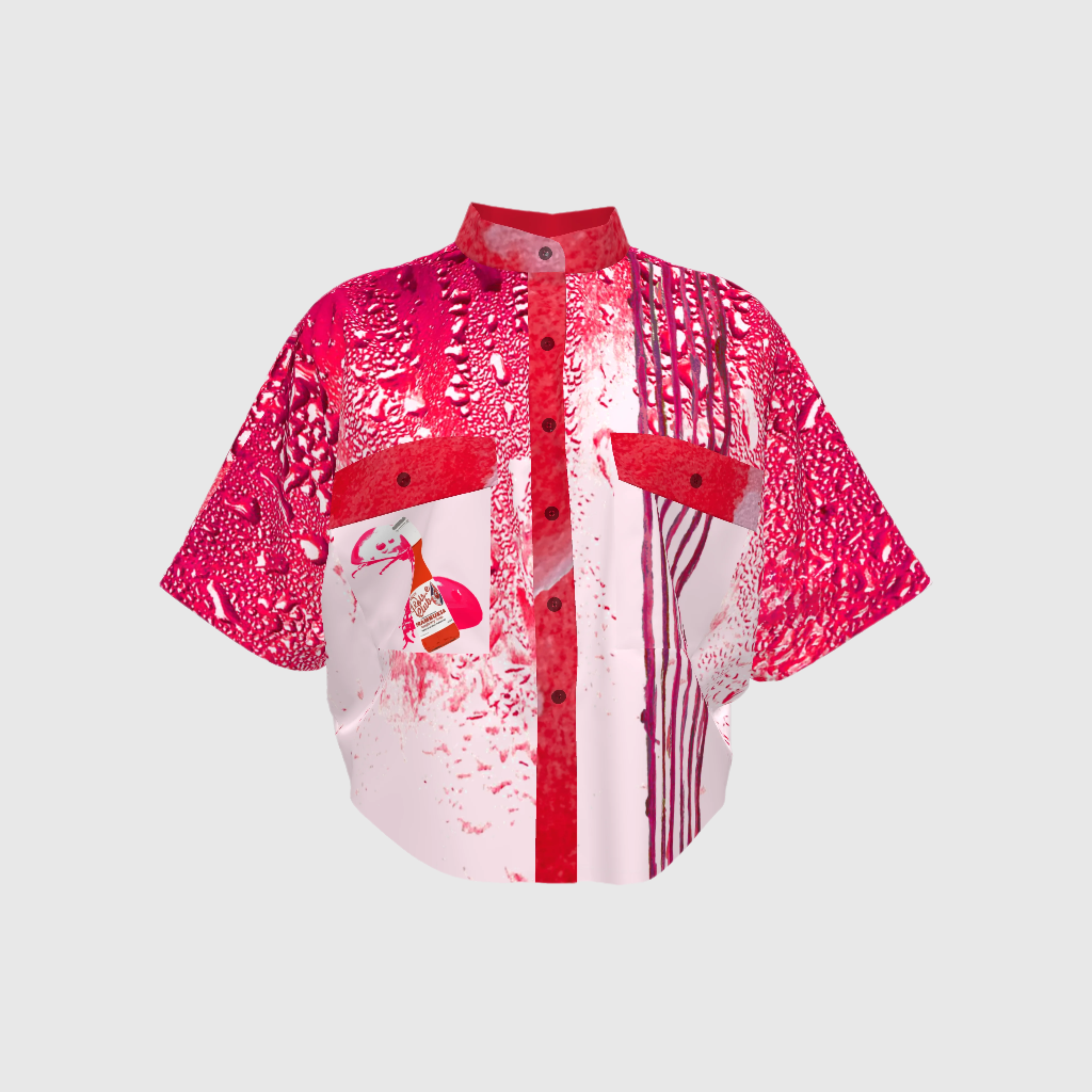 Red Club Crop Kimono