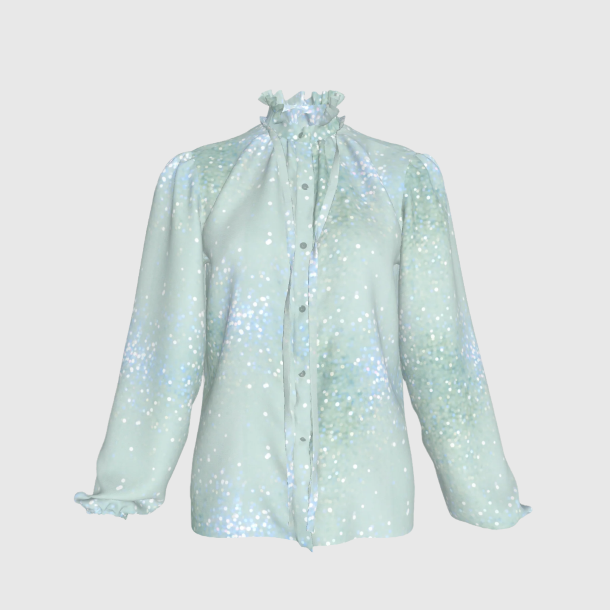 Glitter Aqua Blouse in Light Weight Tencel