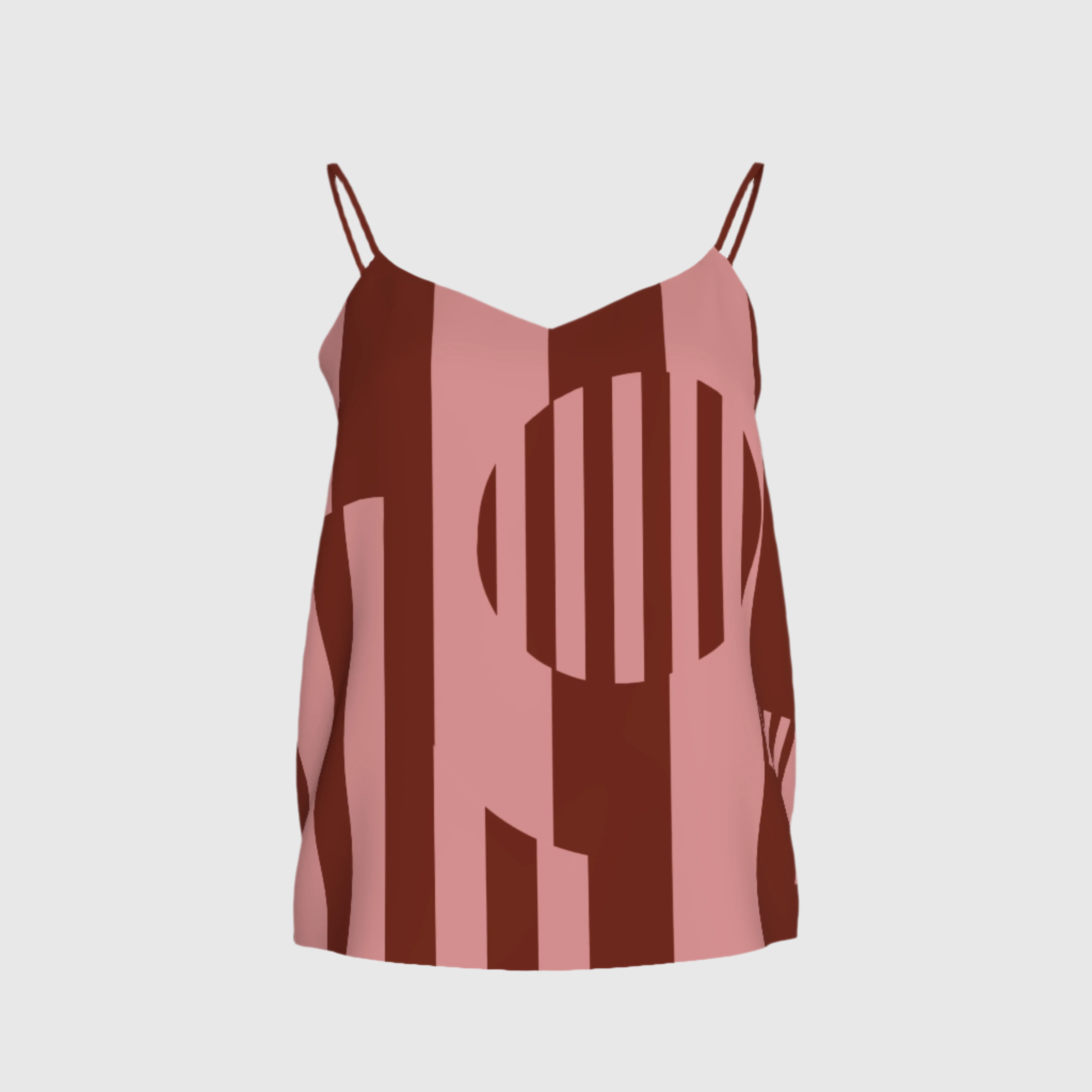 Crimson/Pink Top in Pure Linen