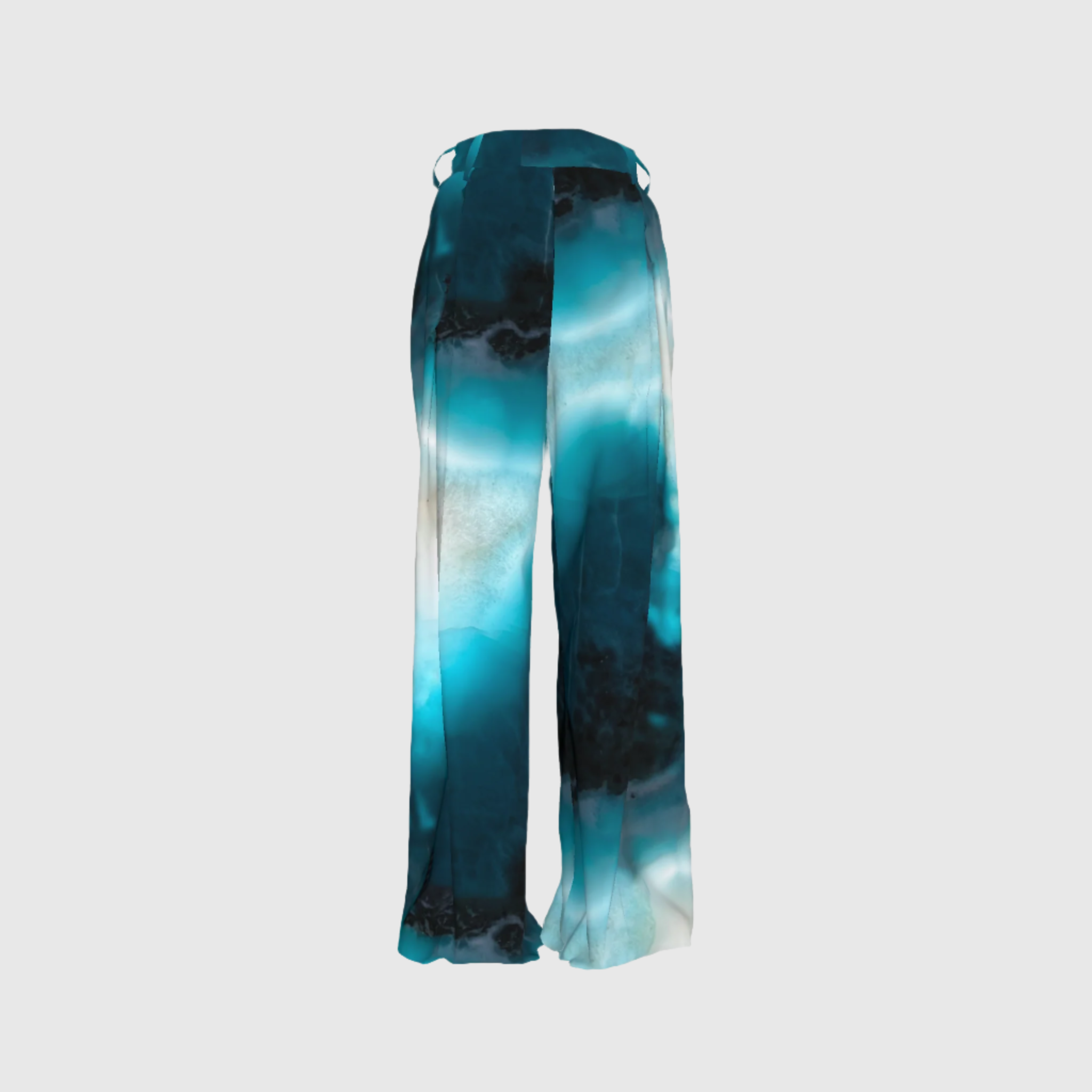 Dark Larimar Cupro Pleated Pants