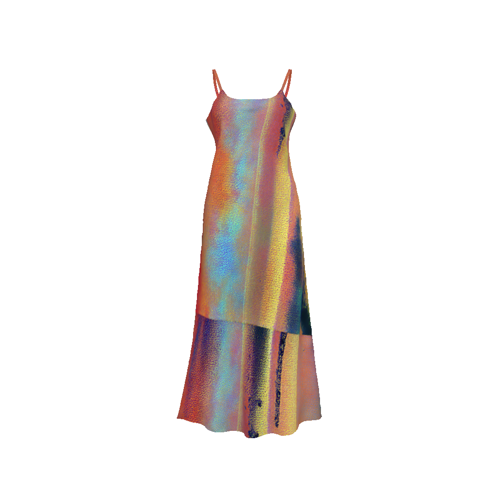 Abstract Gradient Slip Dress