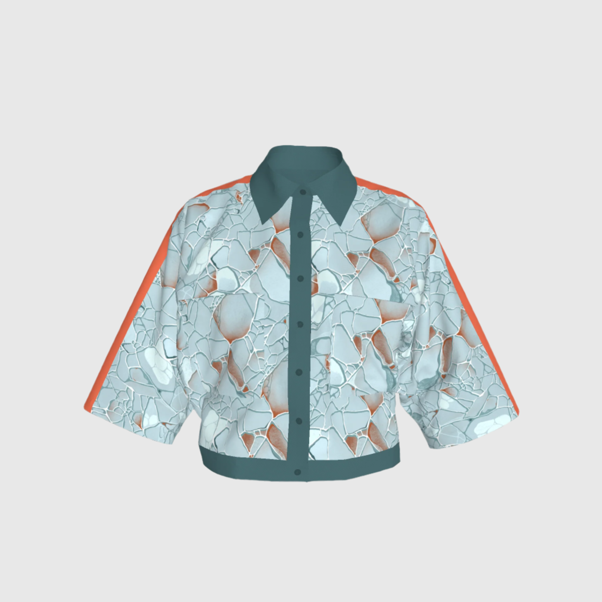 Crop Top Kimono - Larimar jacket nuevo in Cupro Twill