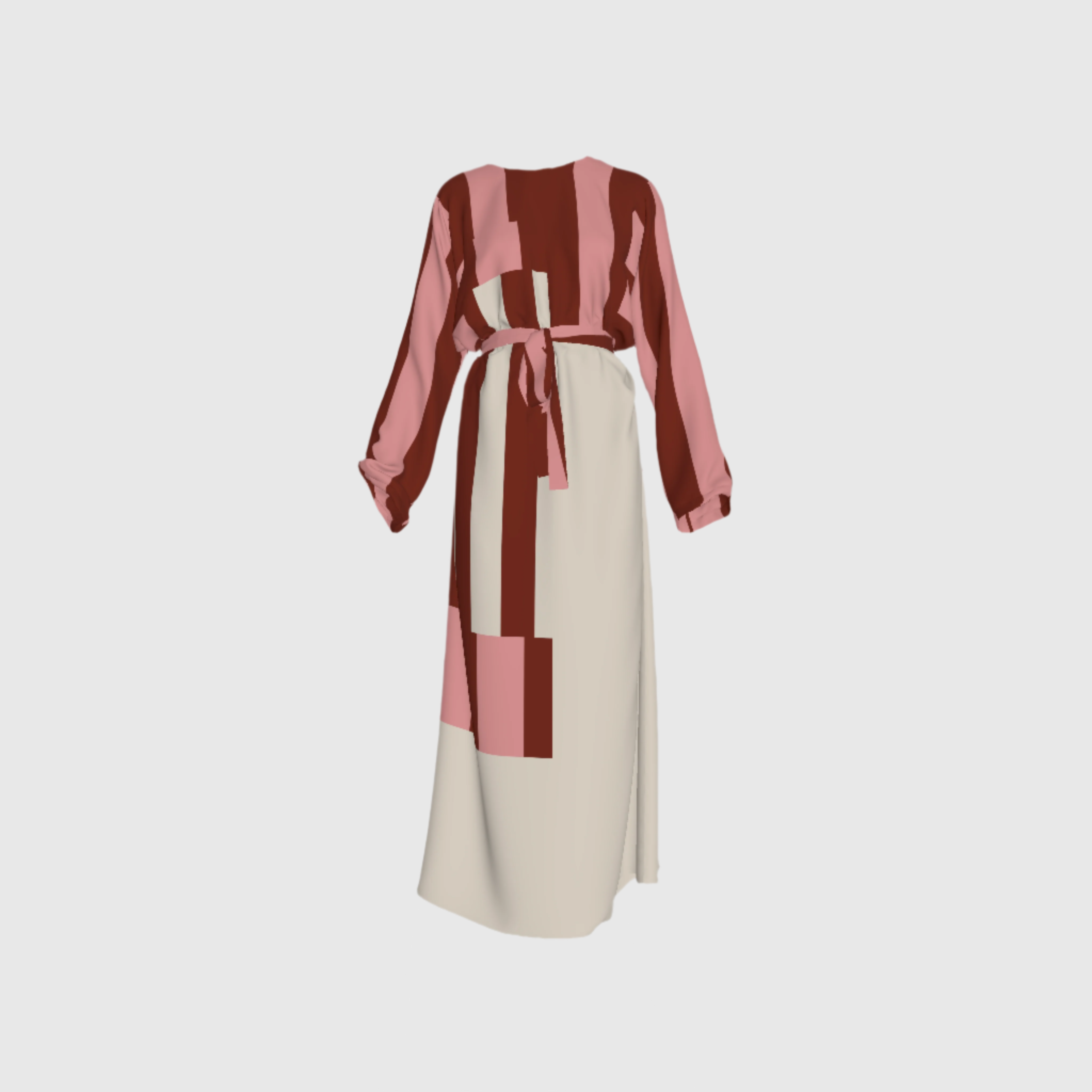 Stripes Abaya Dress in Pure Linen