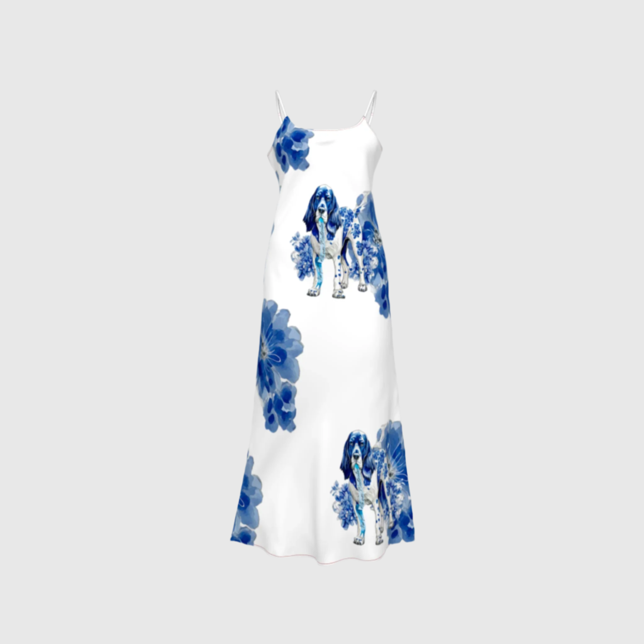 Paw Prints Bias Slip Dress