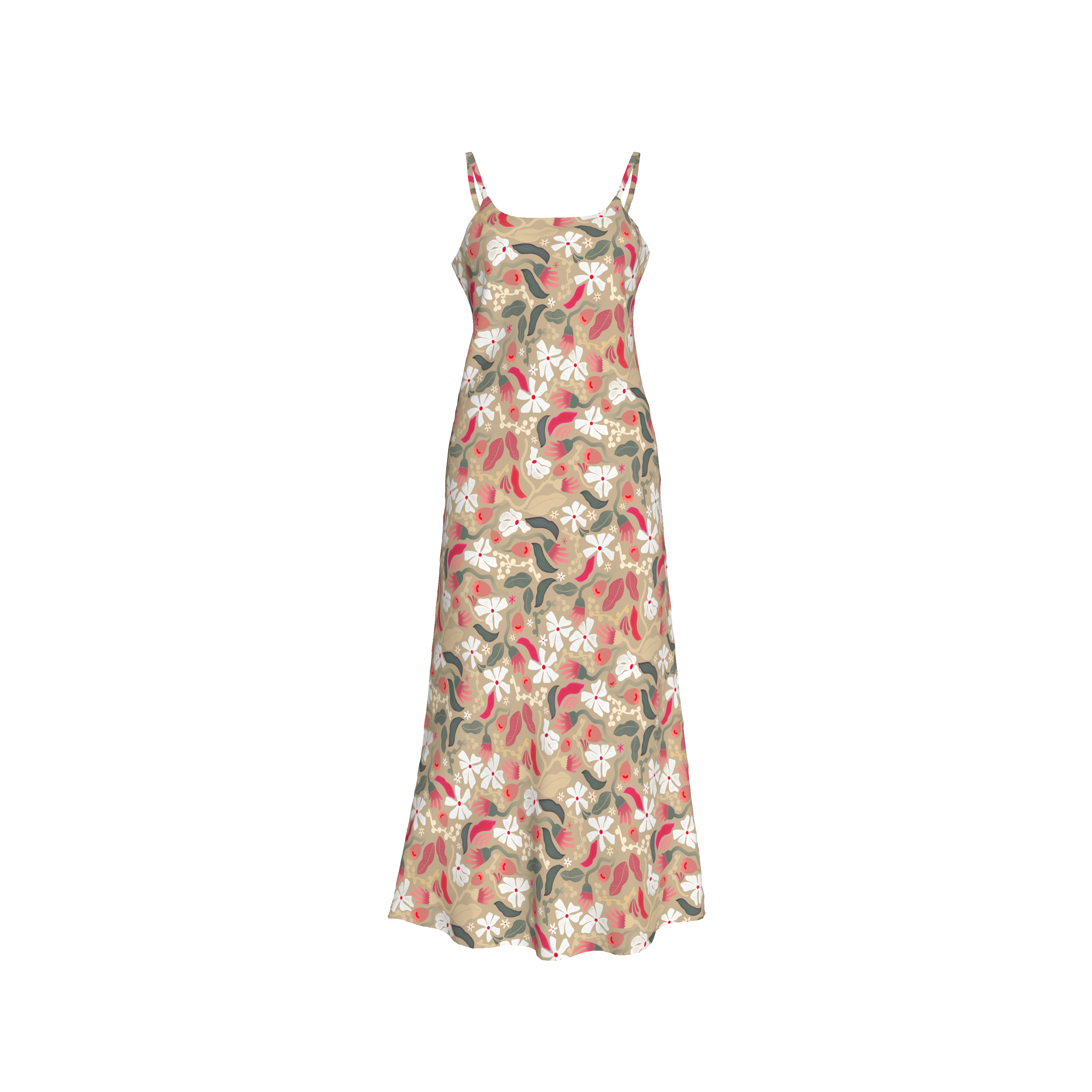 Toasted Flower Slip Dress