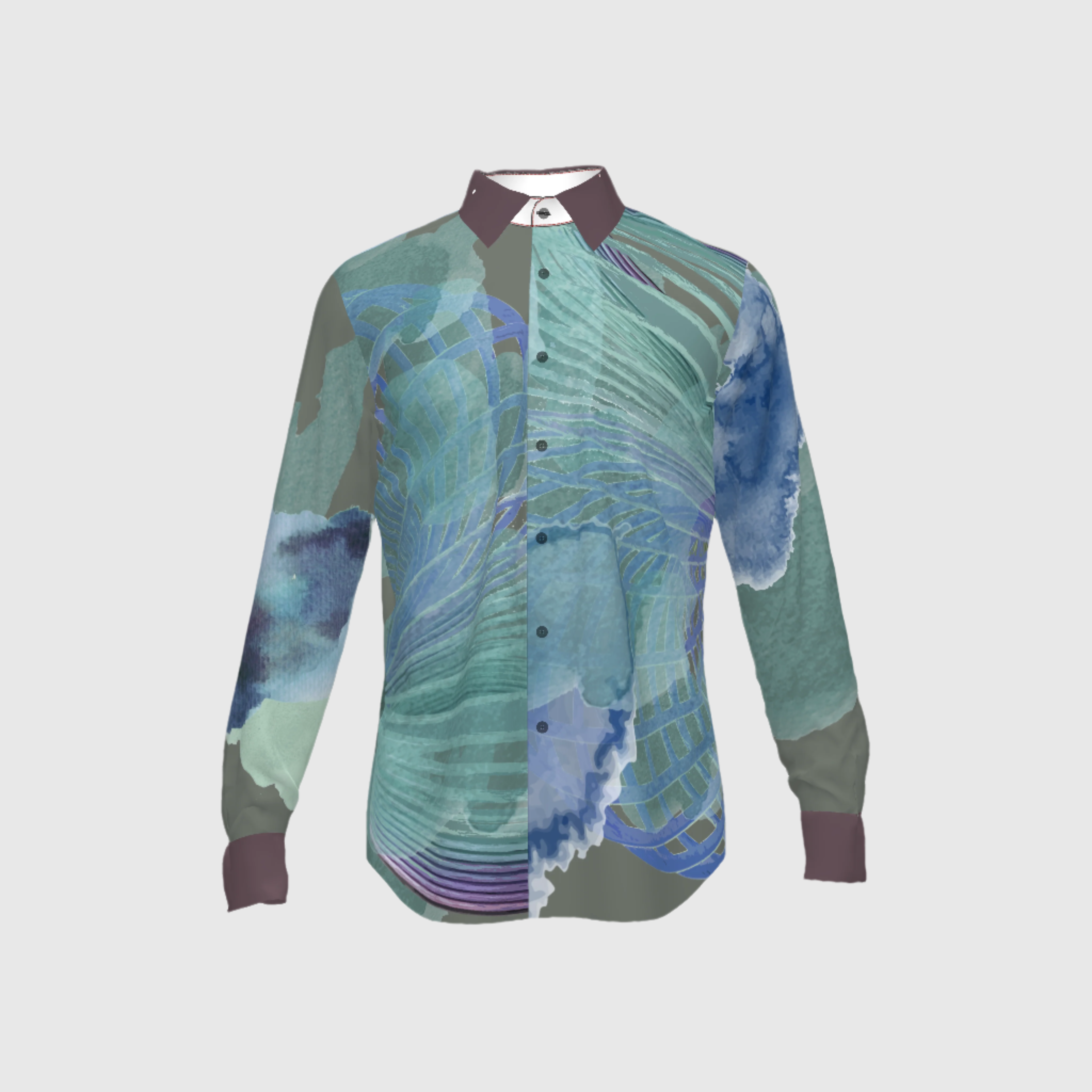 Green Slinky Men's Button-Up Shirt