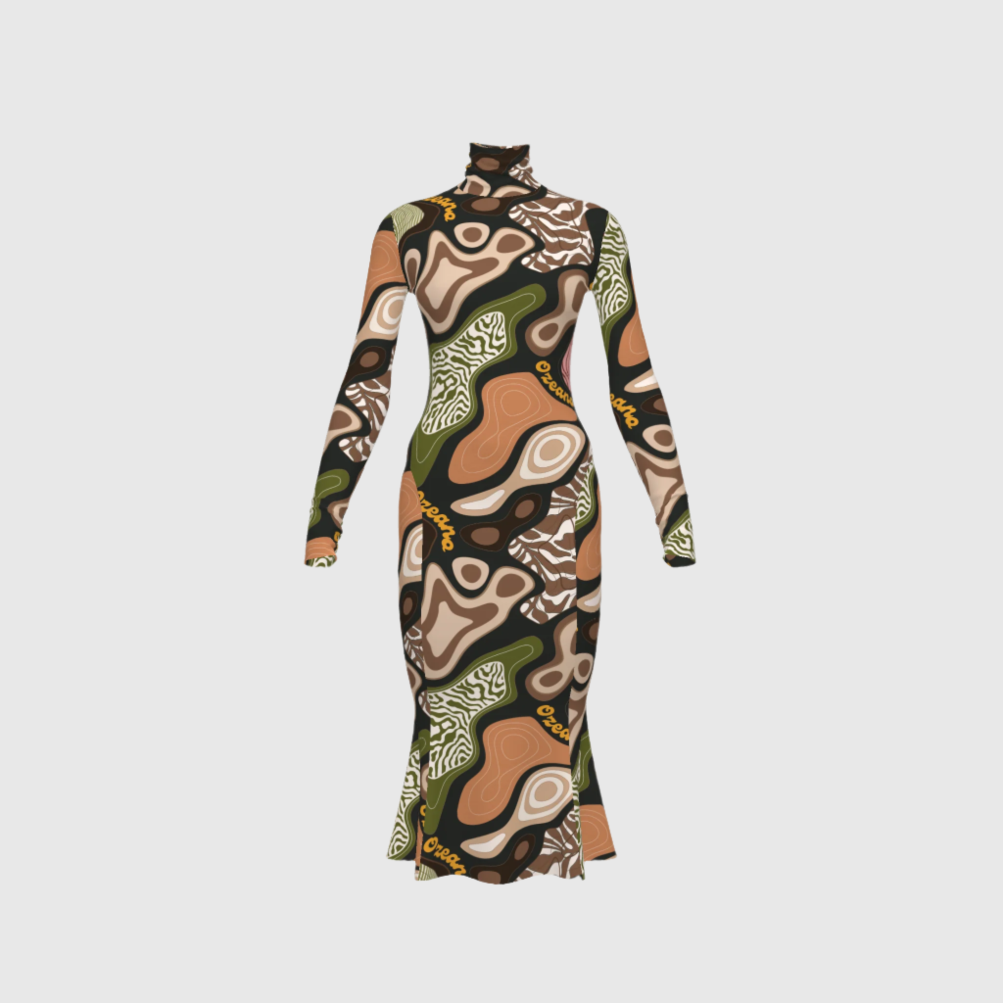 Julia turtleneck dress | Pajilla print