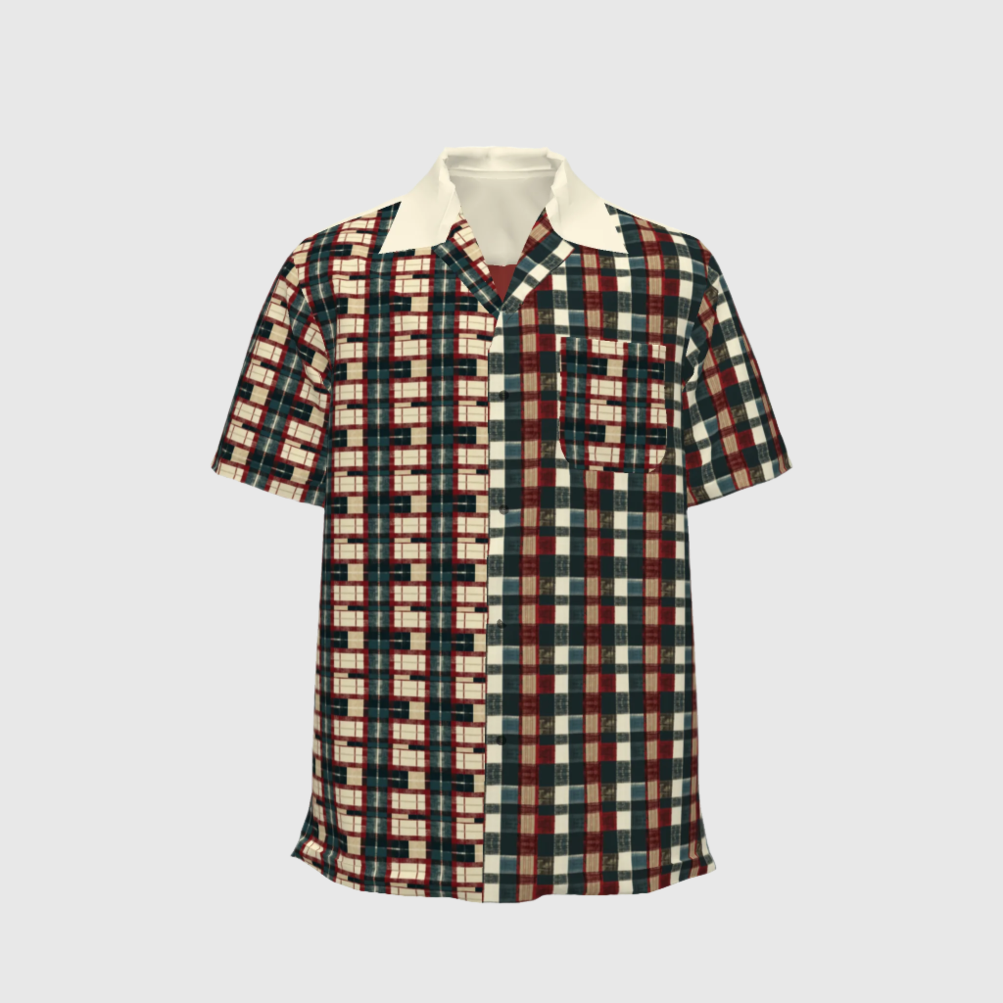 Holiday Plaid Mixed Shirt