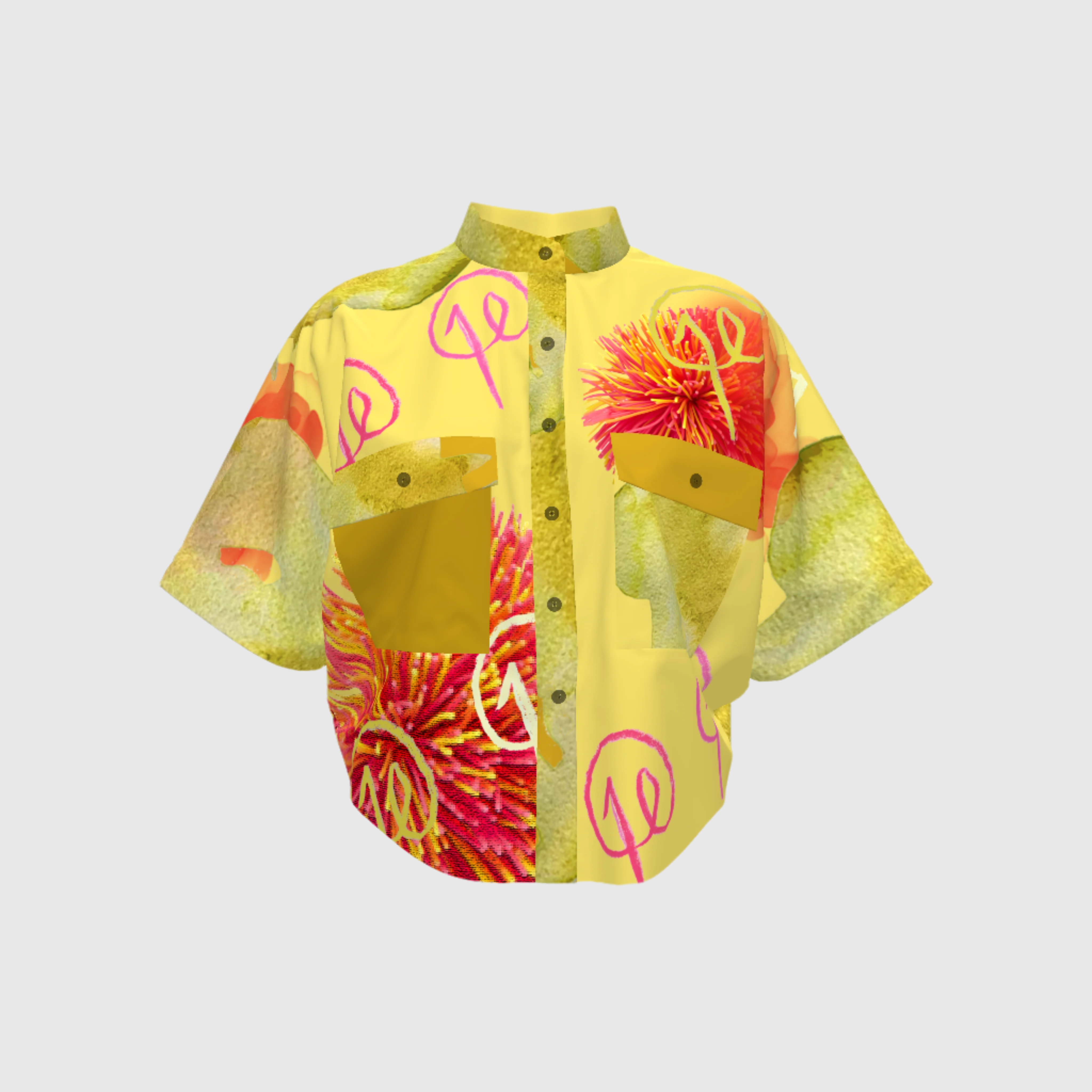 Strawberry Lemon Koosh Crop Kimono