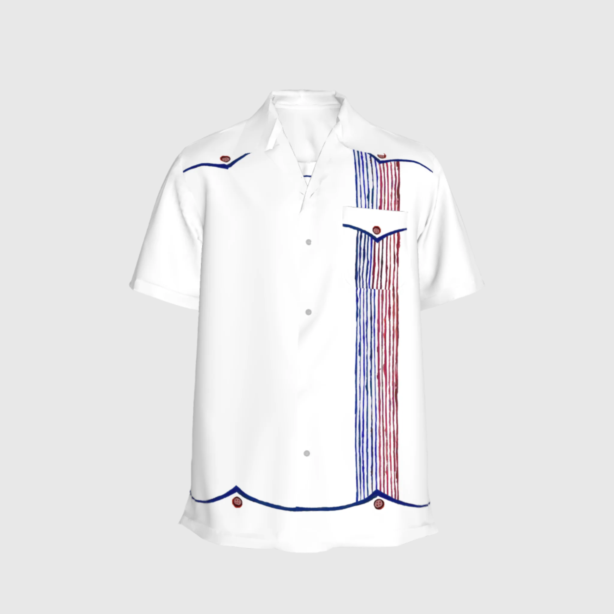 Chacabana Asymmetric Vintage Collar Short Sleeve Shirt