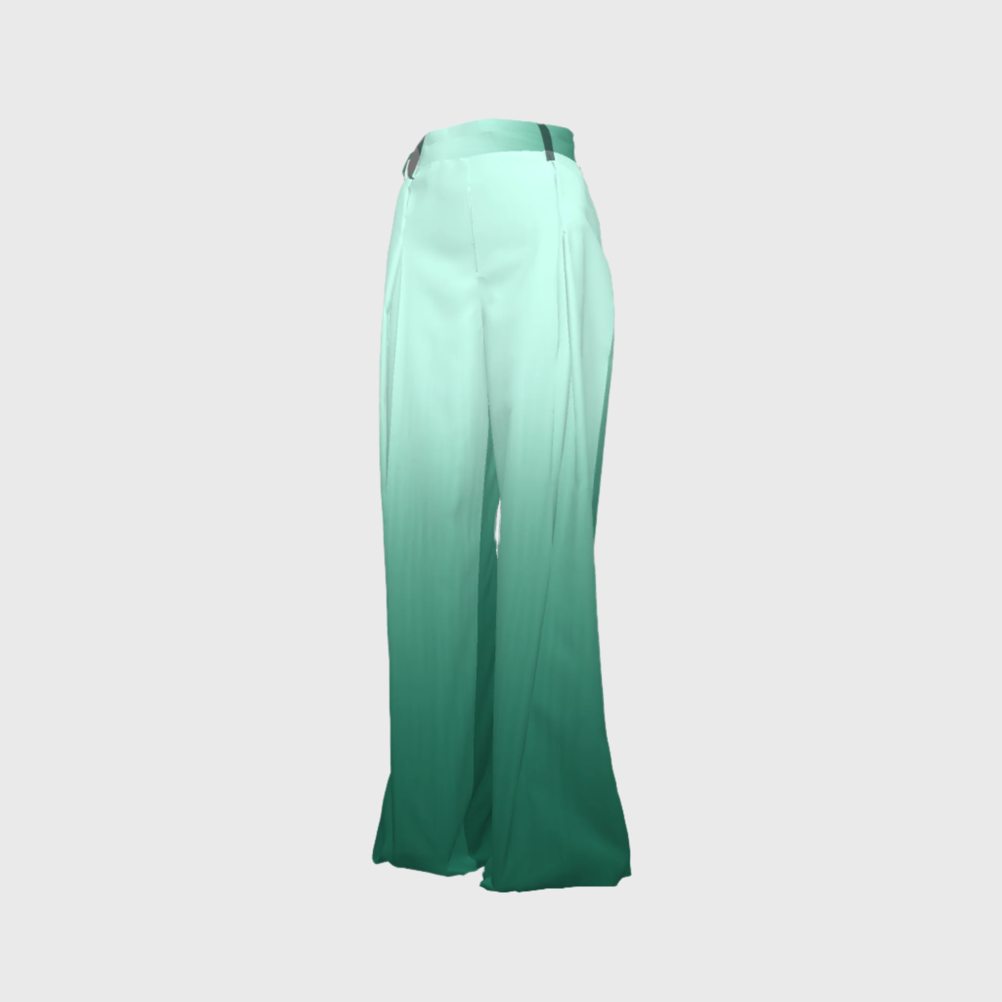 Long Degradado Turquesa Pleated Pant