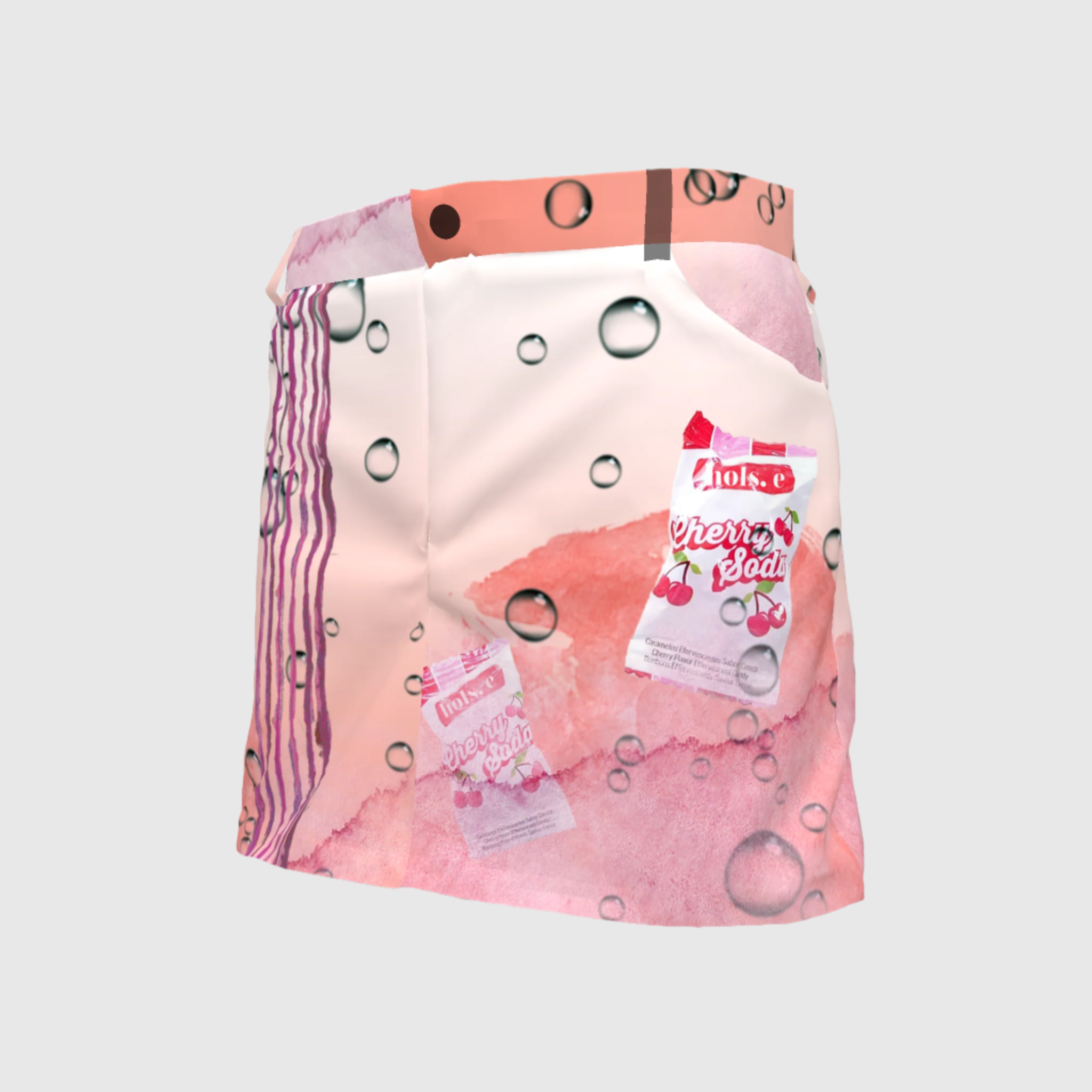 Cherry Soda Peach Gradient Denim Mini