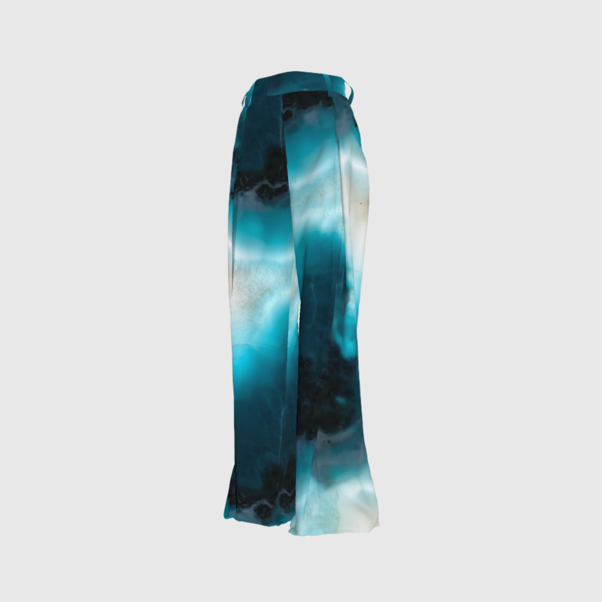 Dark Larimar Cupro Pleated Pants