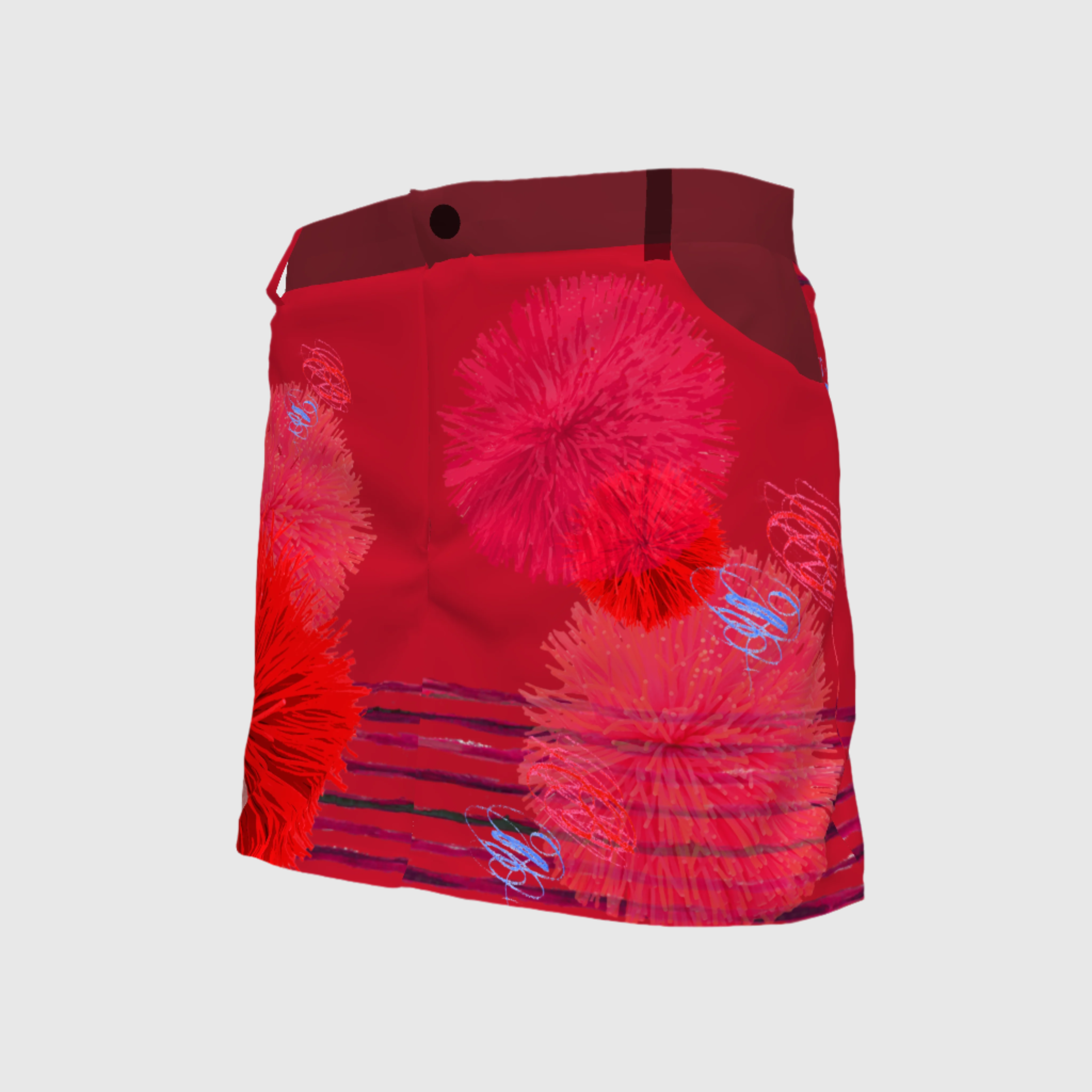 Red Koosh Denim Mini Skirt