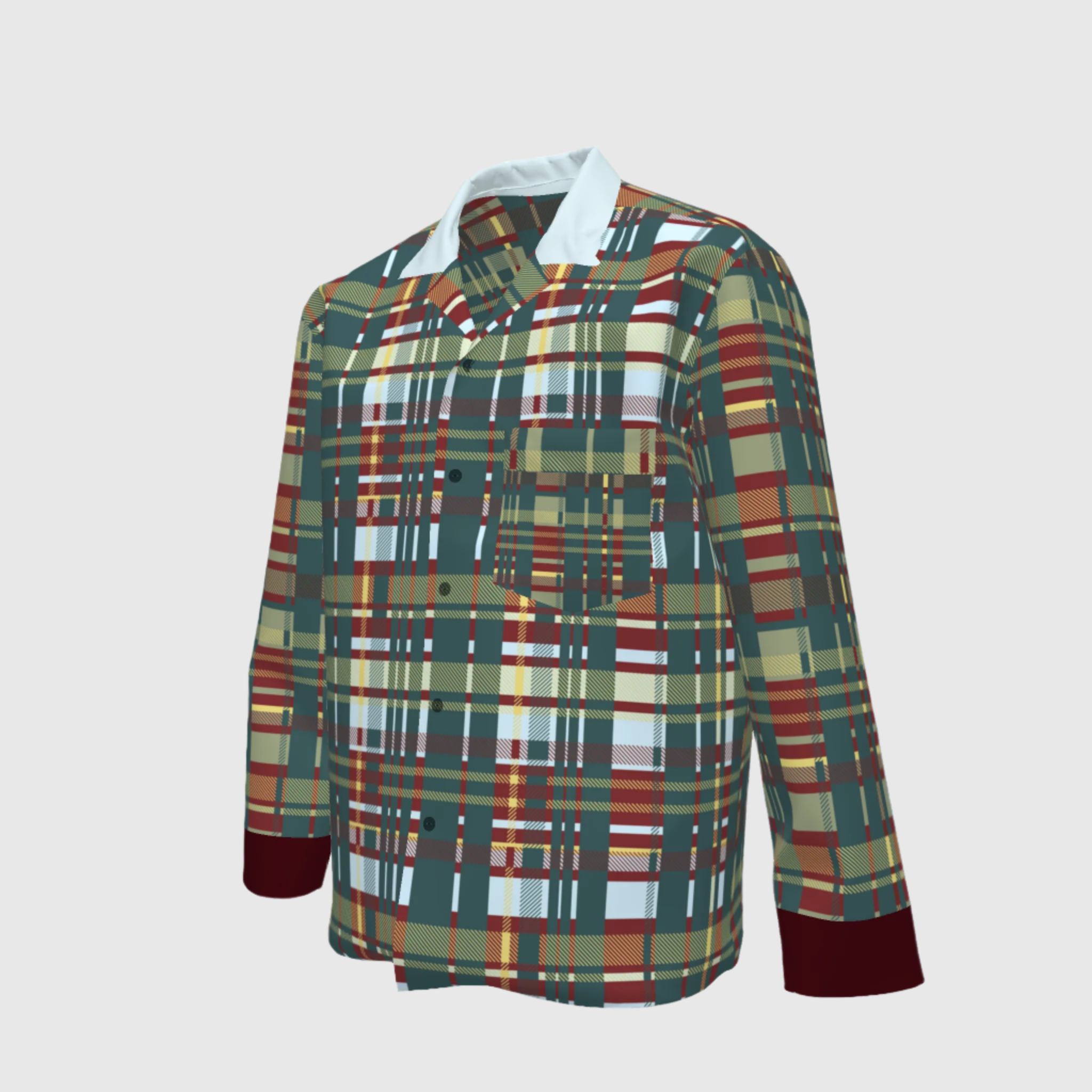 Plaid Mix Men's PJ Shirt