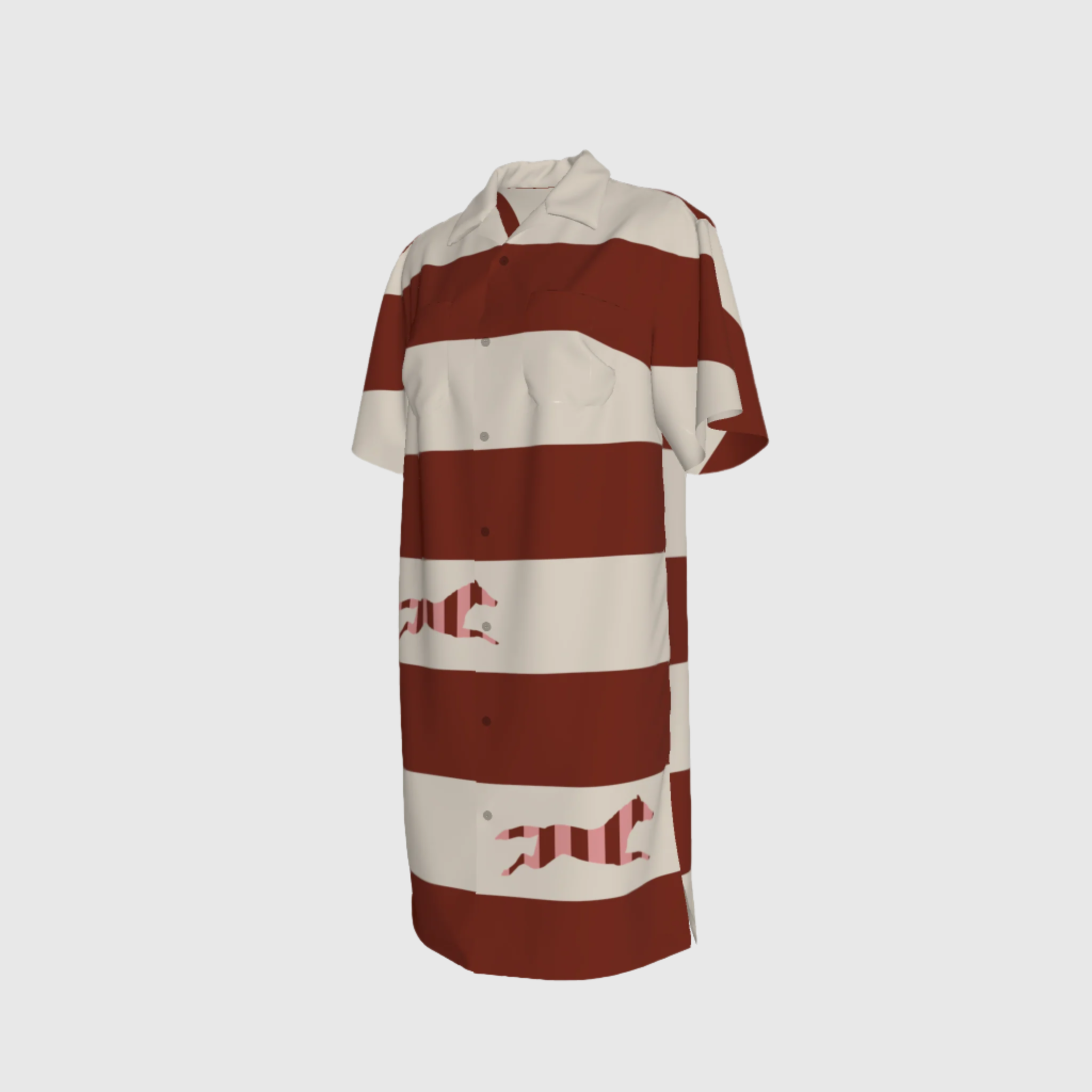 Stripes Shirt Dress in Cupro Twill