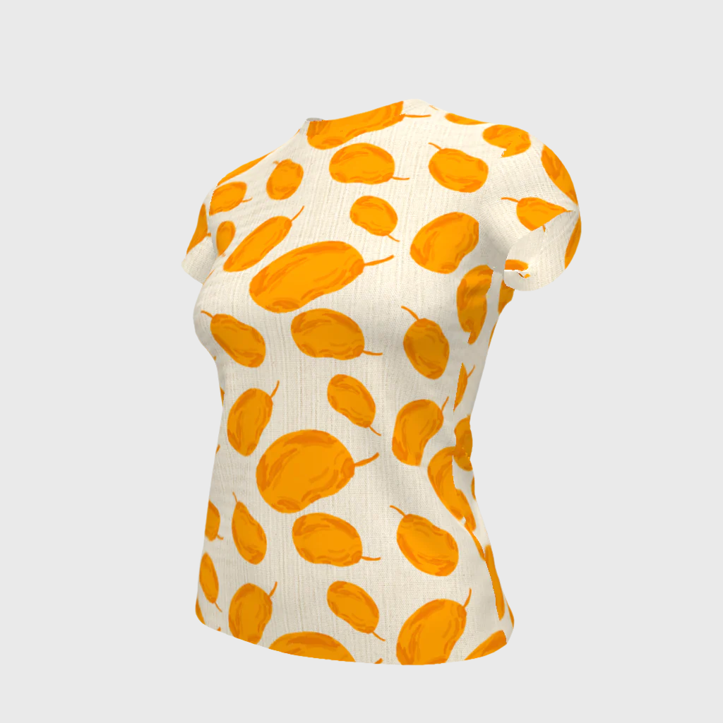 Marotear Mango Patterned Cap Sleeve Tshirt