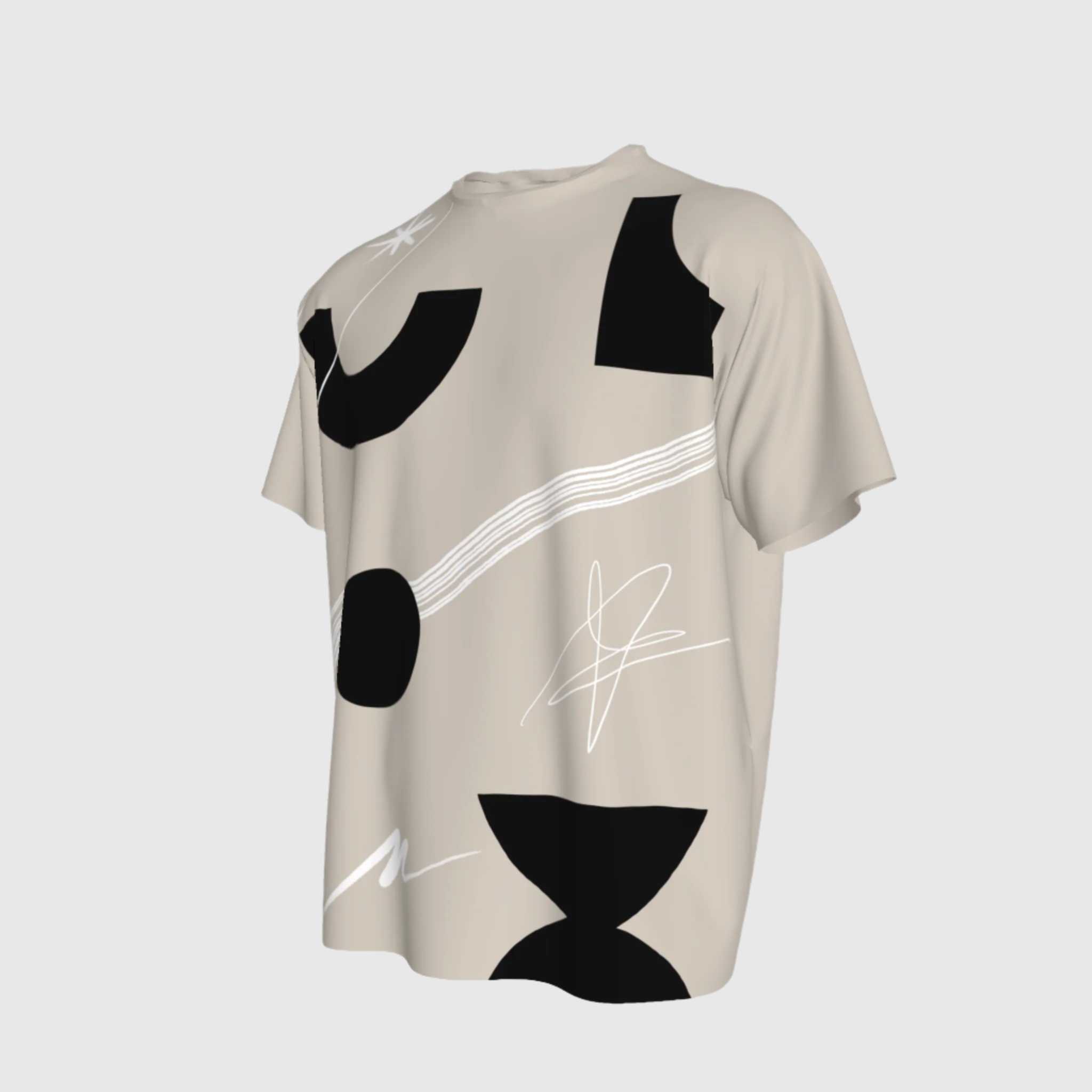 Relaxed Crew Neck Abstract Tee