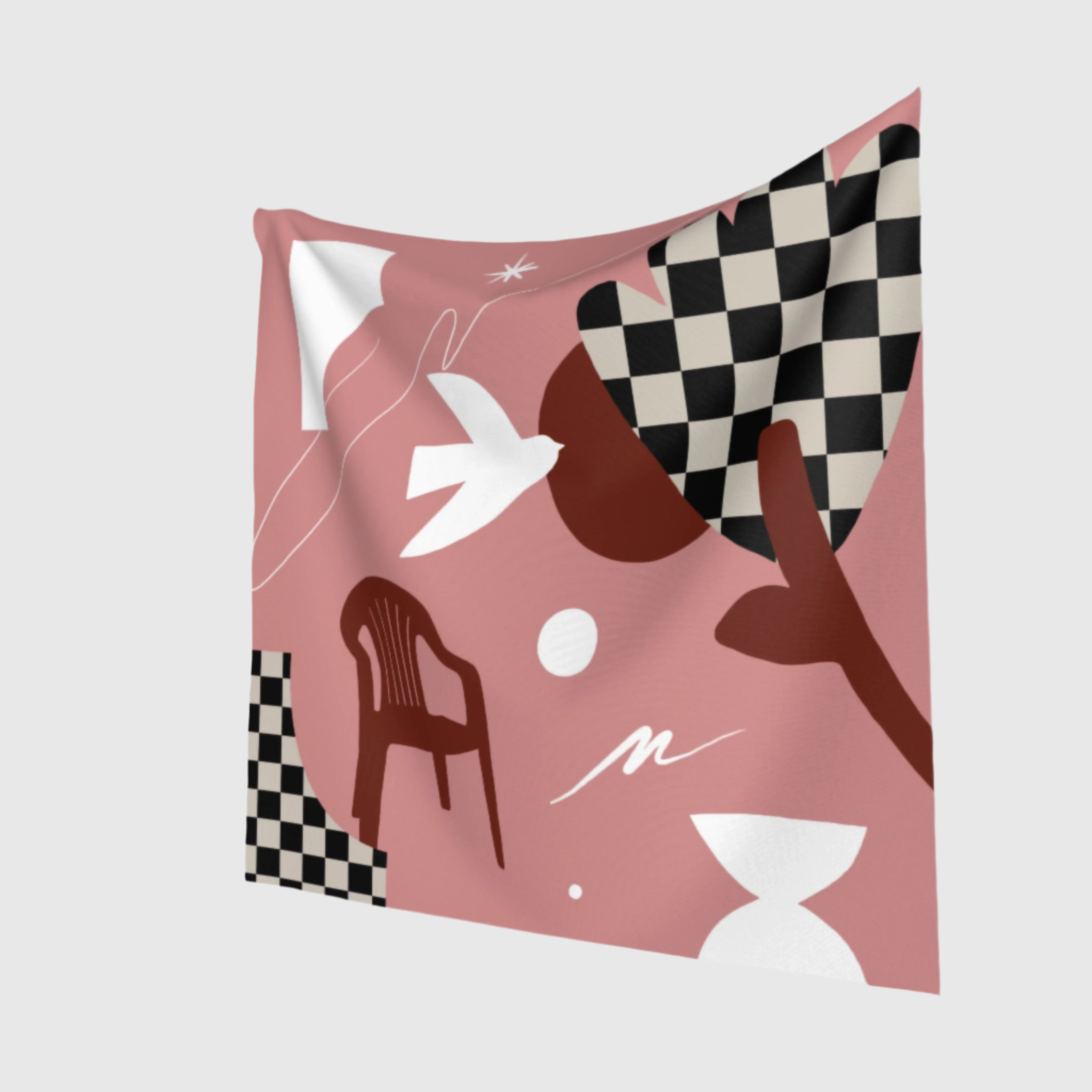 Square Scarf in Fine Silk Charmeuse