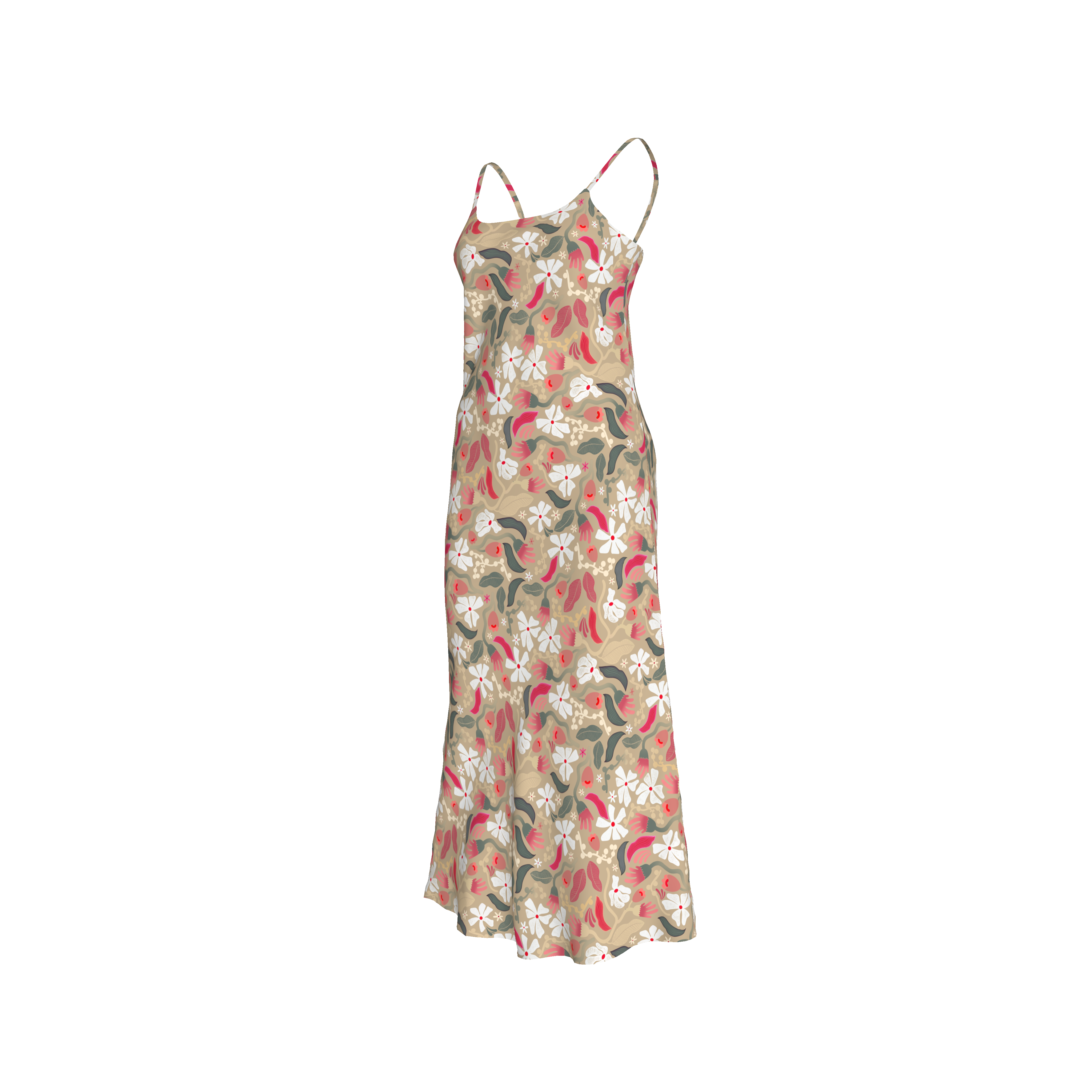 Toasted Flower Slip Dress