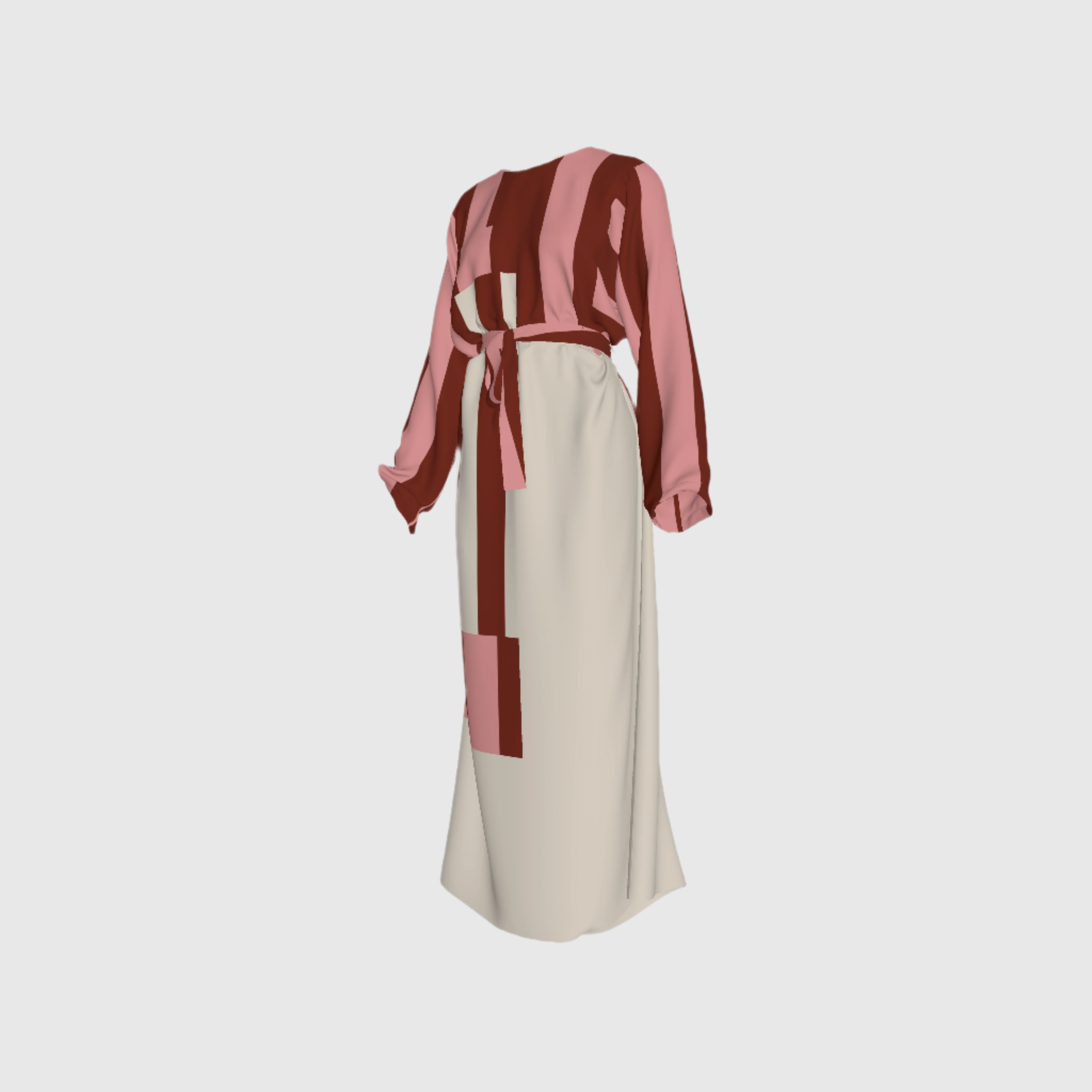 Stripes Abaya Dress in Pure Linen