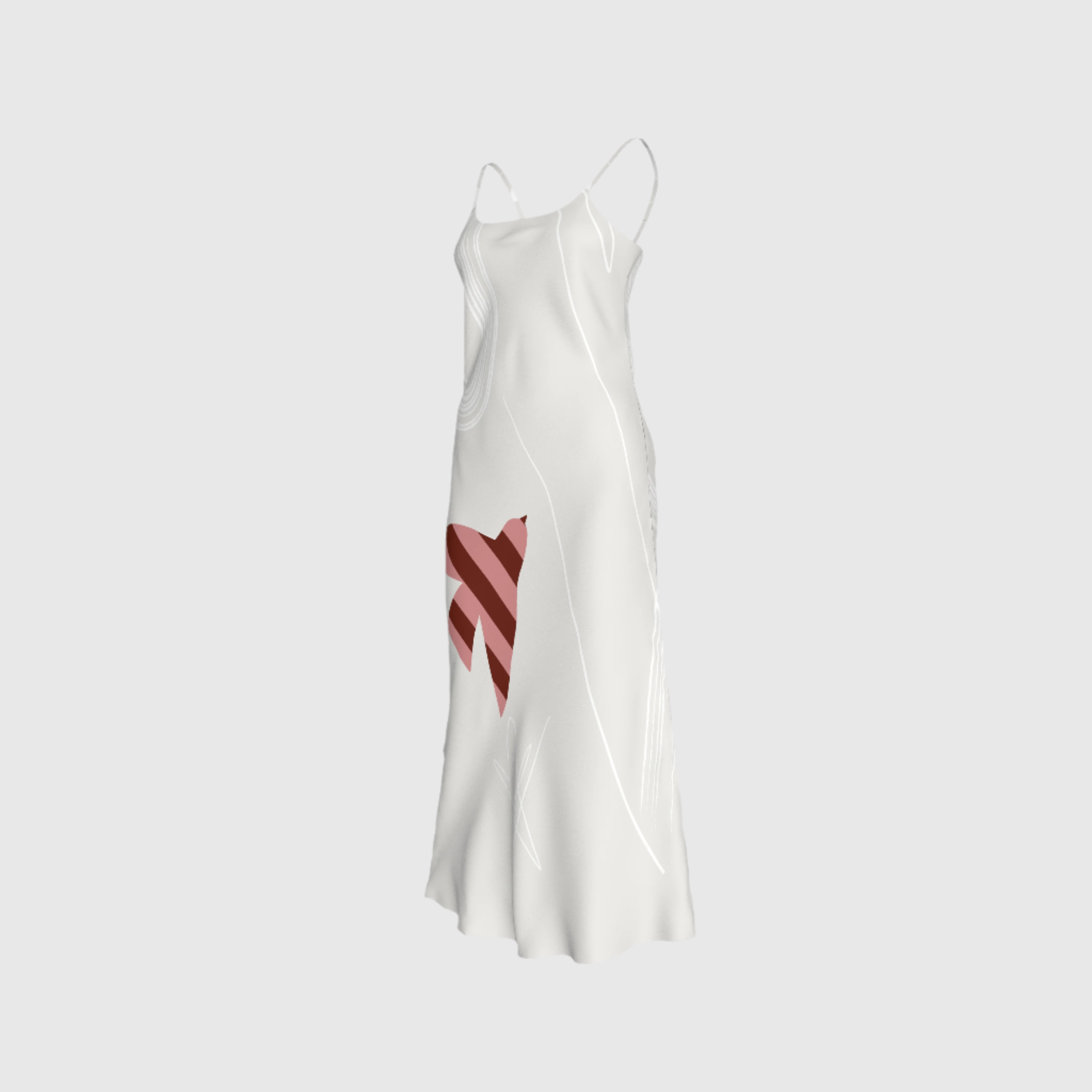 Funky Bird Slip Dress - in Light Tencel