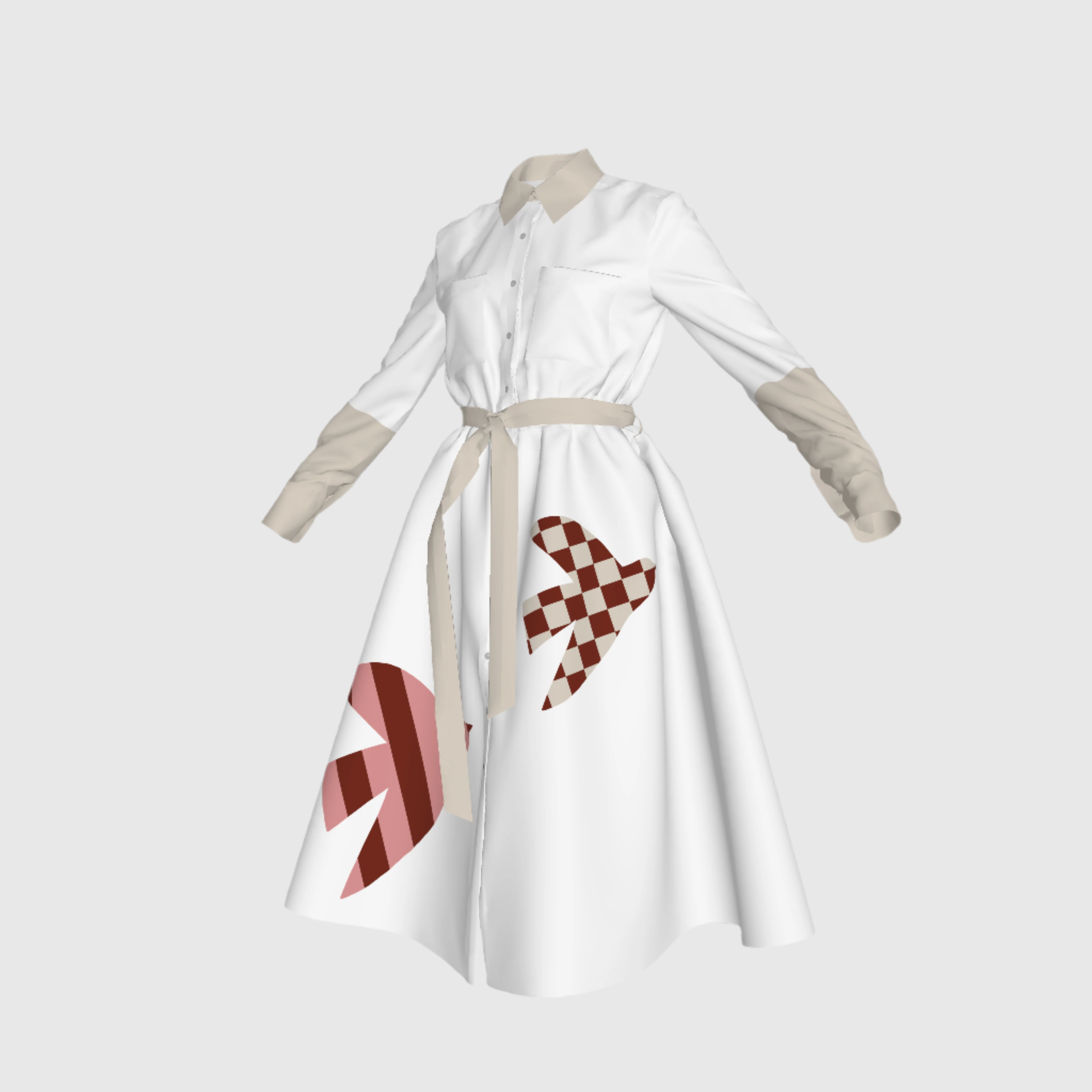 Pajaritos Shirt Dress in Pure Linen