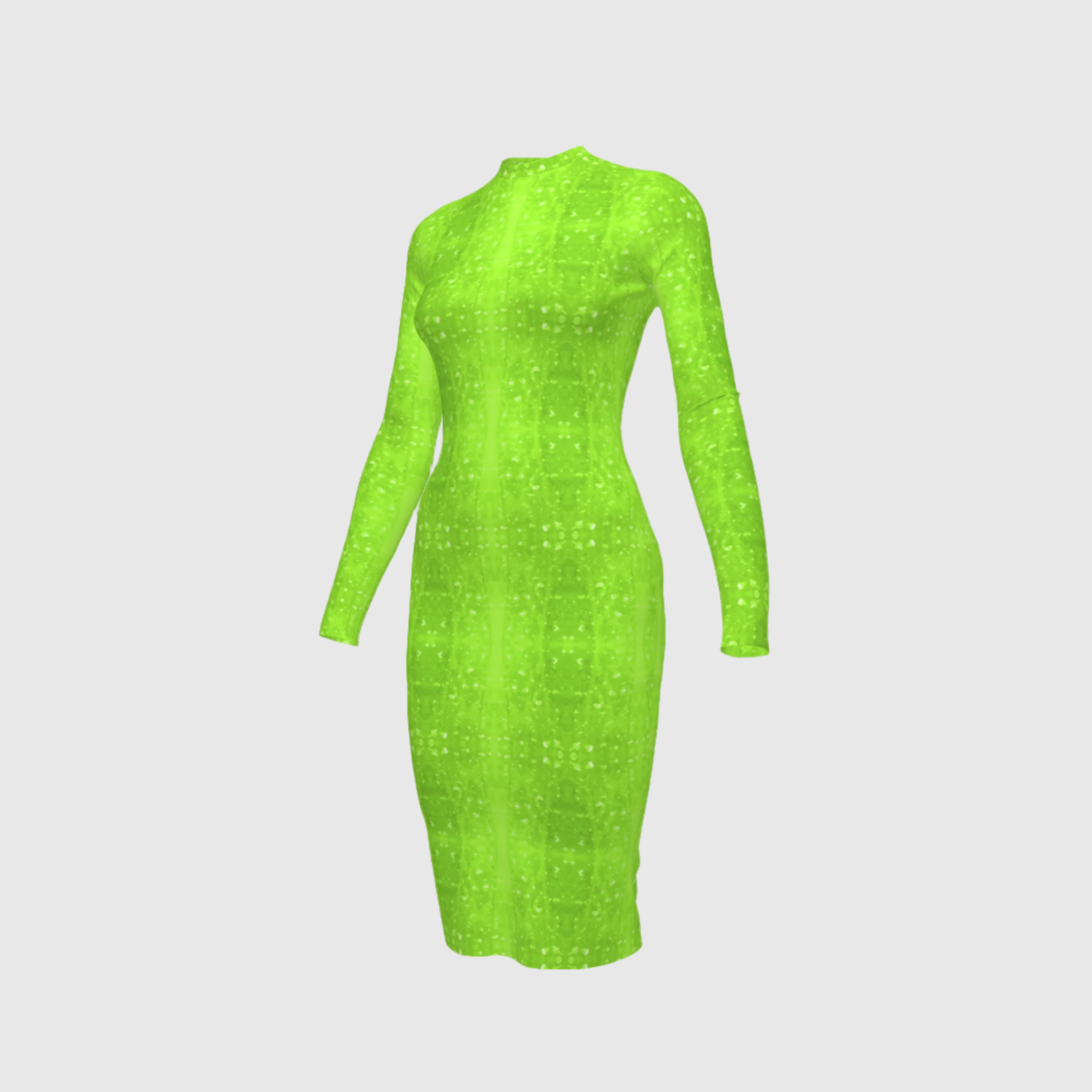 Acid Green Long Sleeve Dress