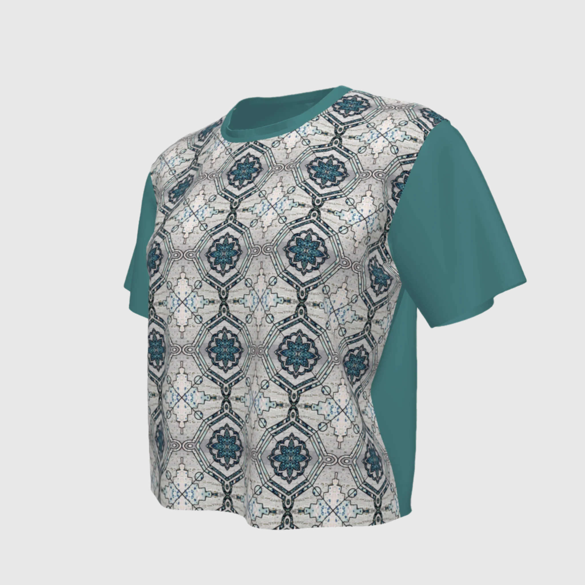 T-shirt Colonial in Meriño Print and Blue