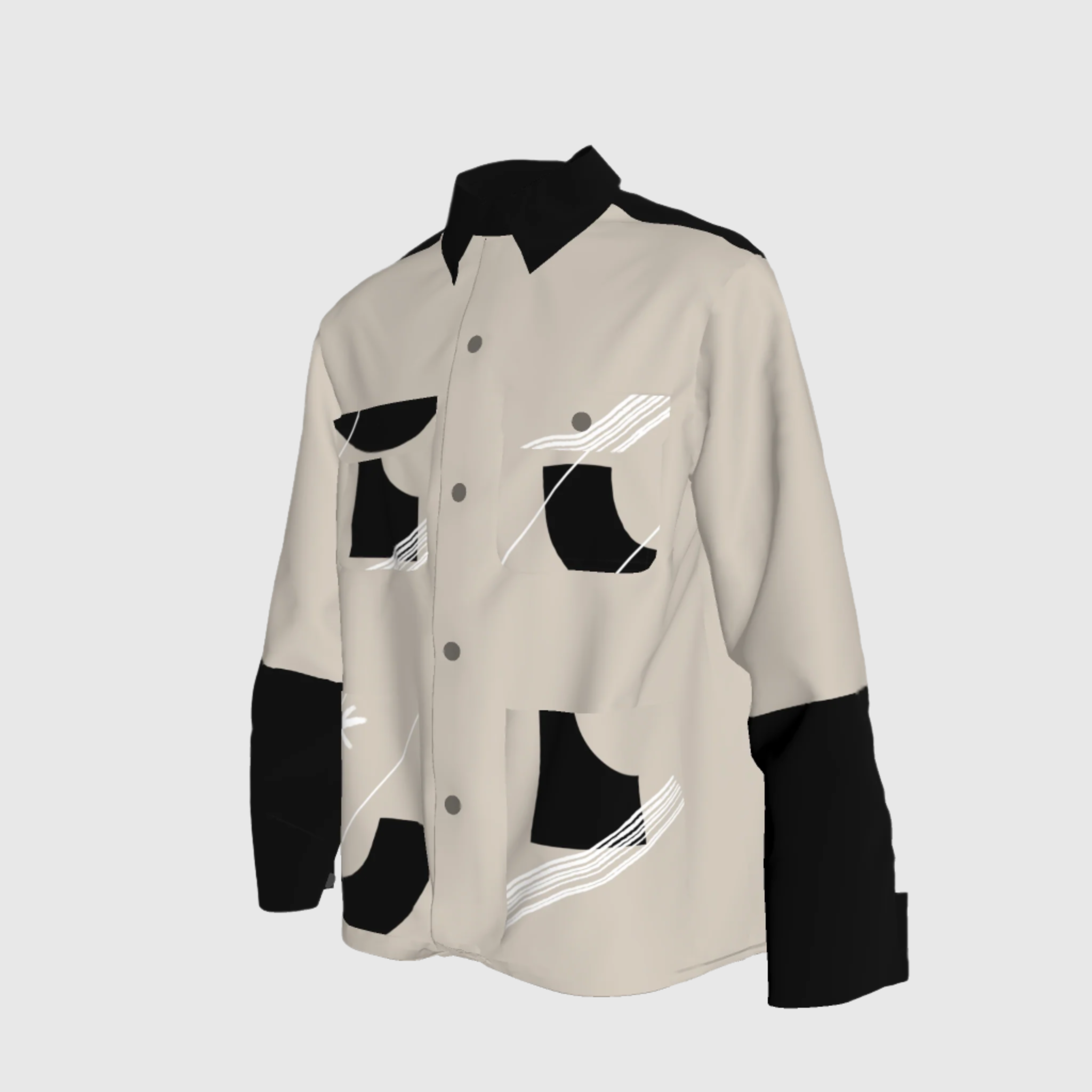 Duo Chore Coat in Abstract Motif