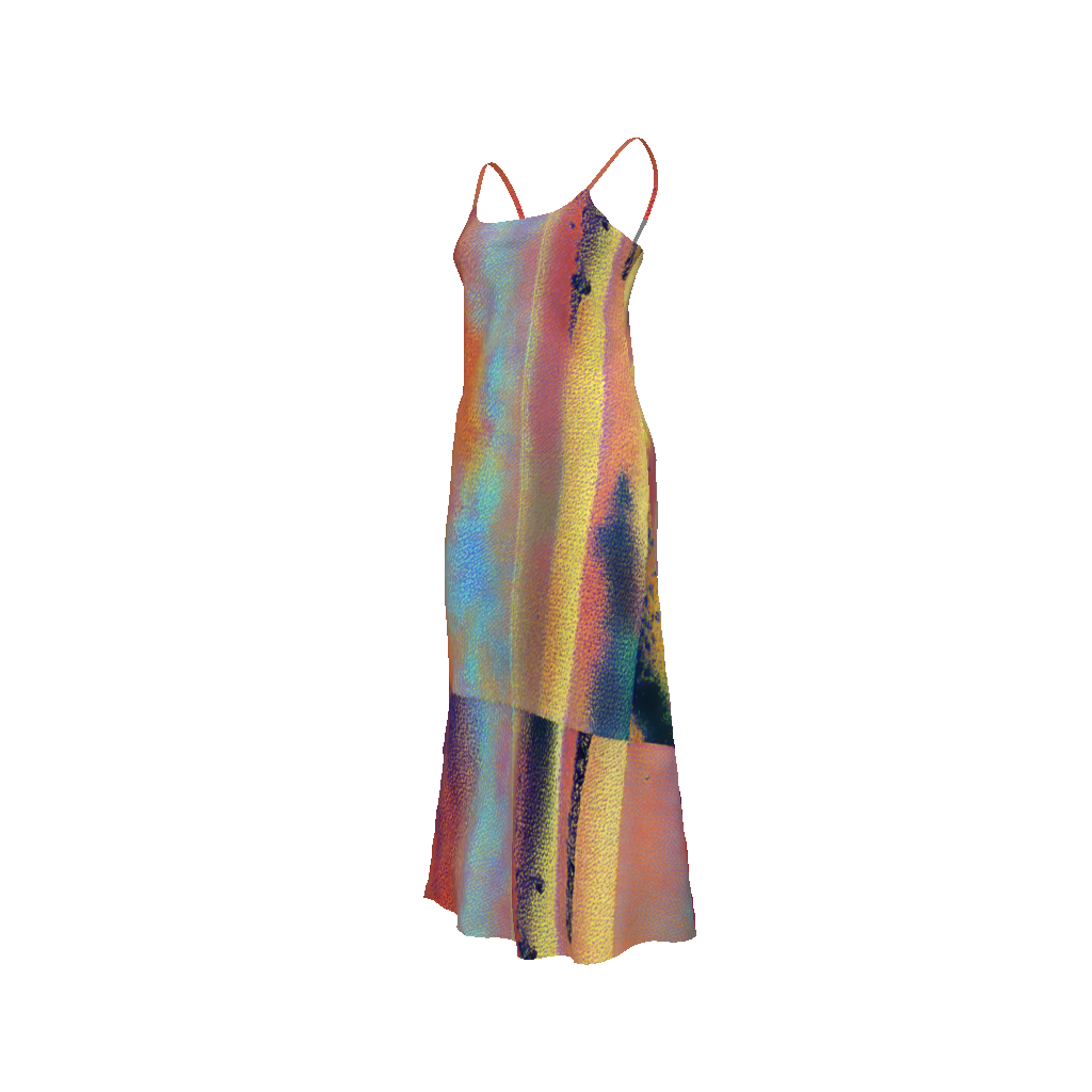 Abstract Gradient Slip Dress