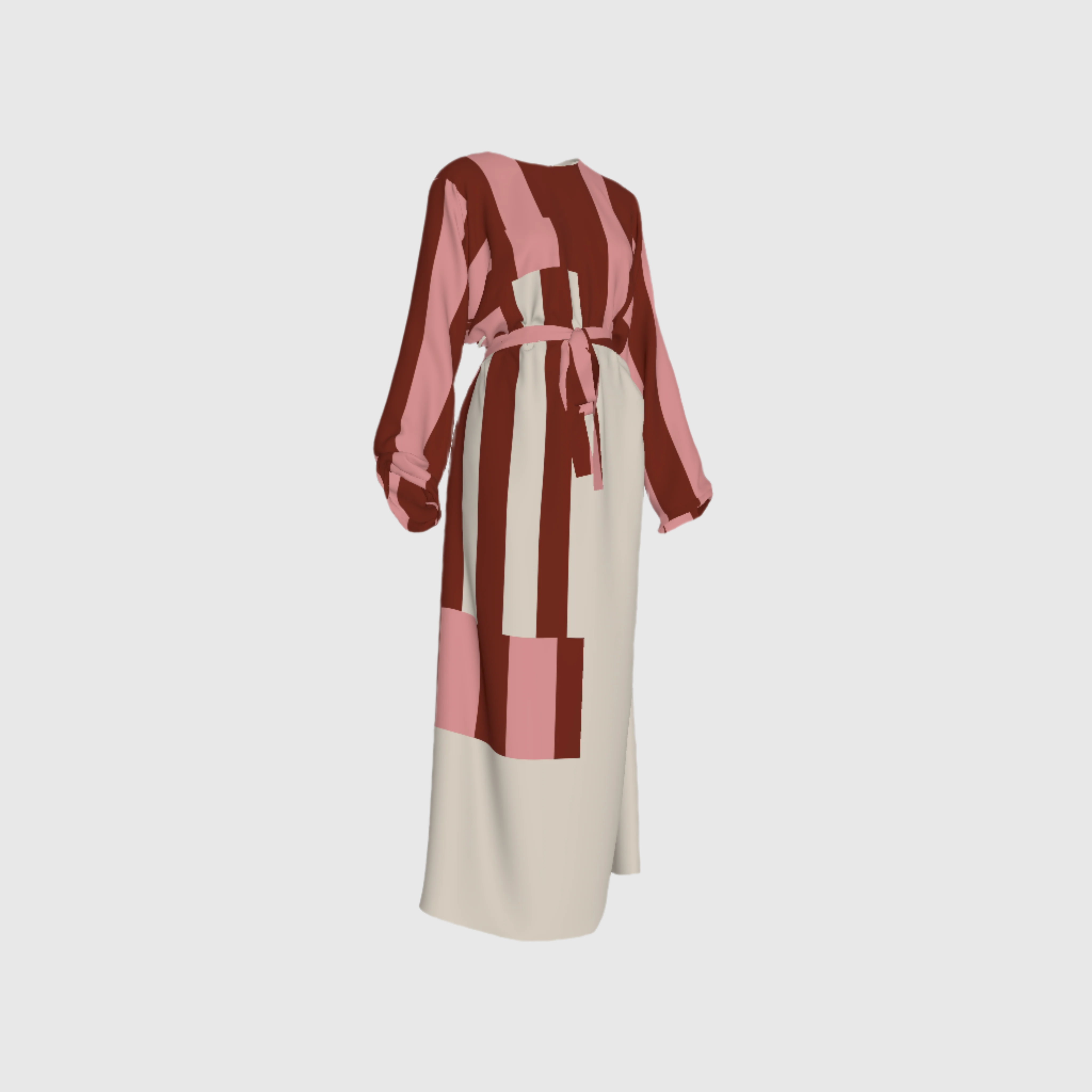 Stripes Abaya Dress in Pure Linen