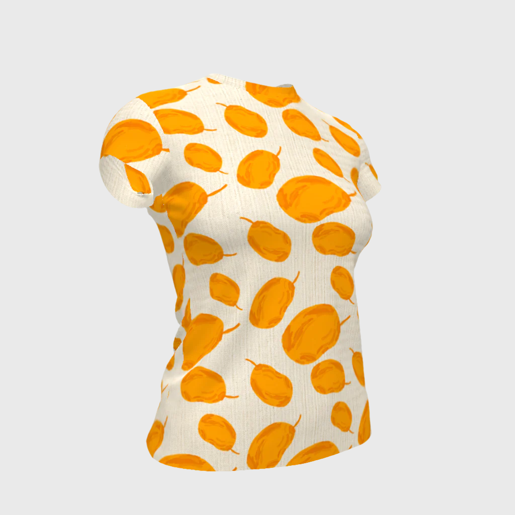 Marotear Mango Patterned Cap Sleeve Tshirt