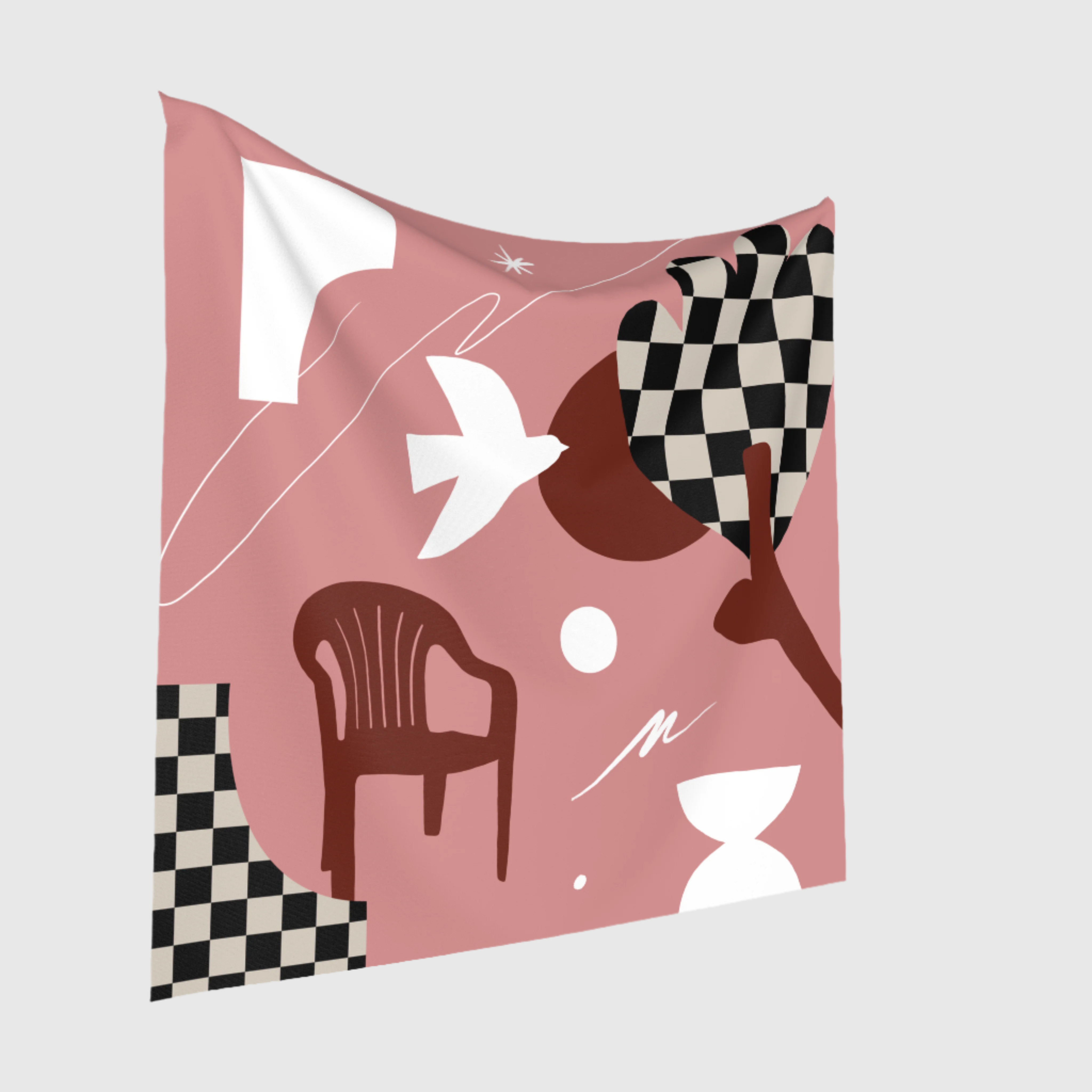 Square Scarf in Fine Silk Charmeuse