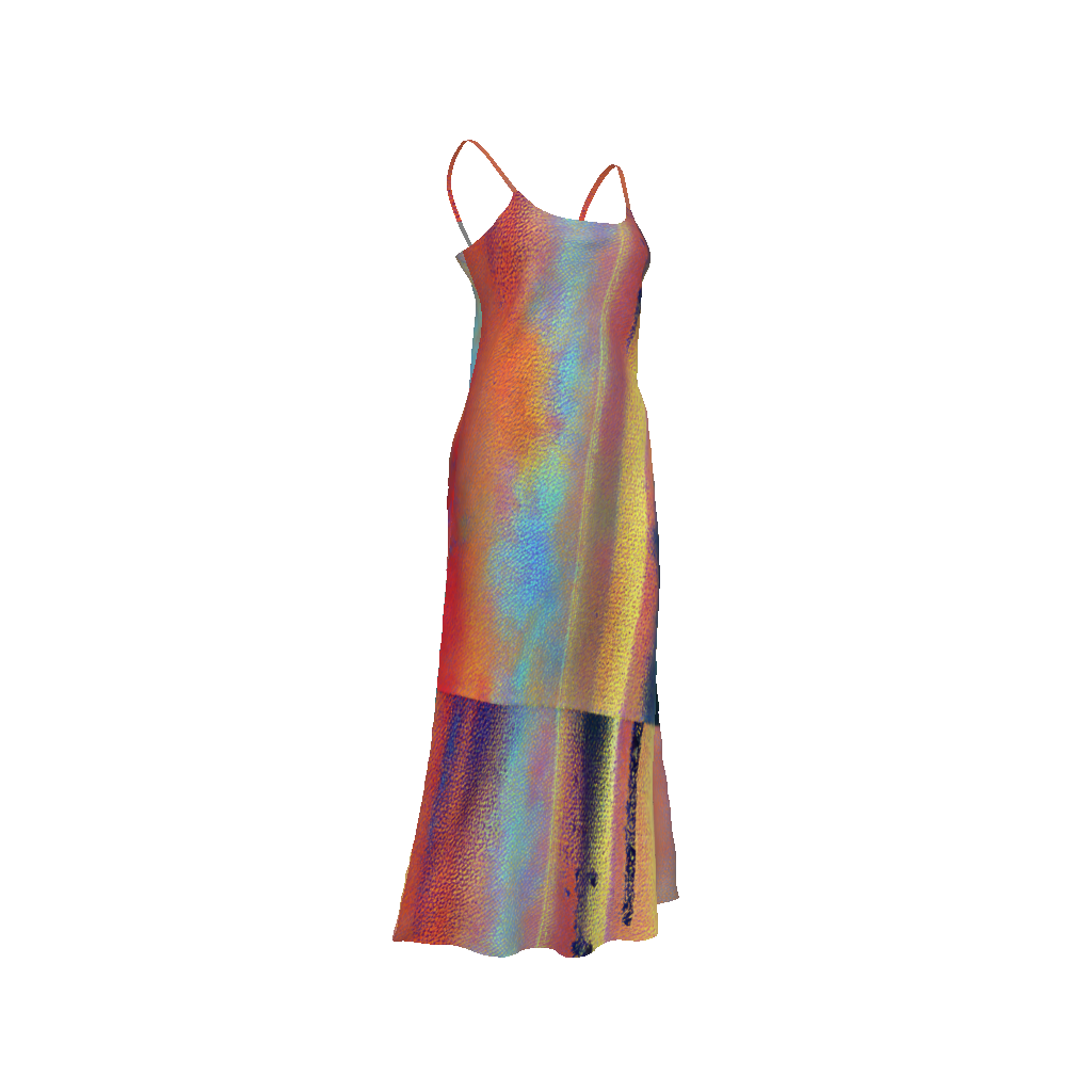 Abstract Gradient Slip Dress