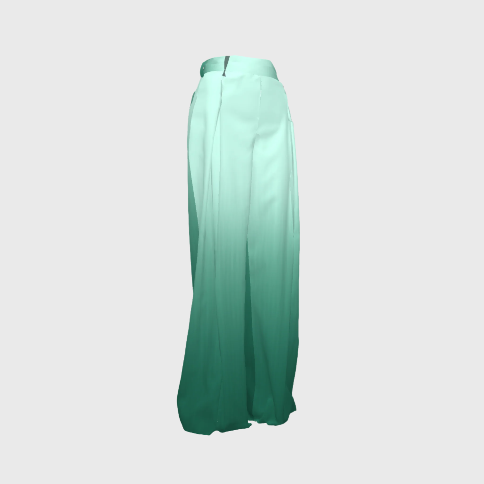 Long Degradado Turquesa Pleated Pant