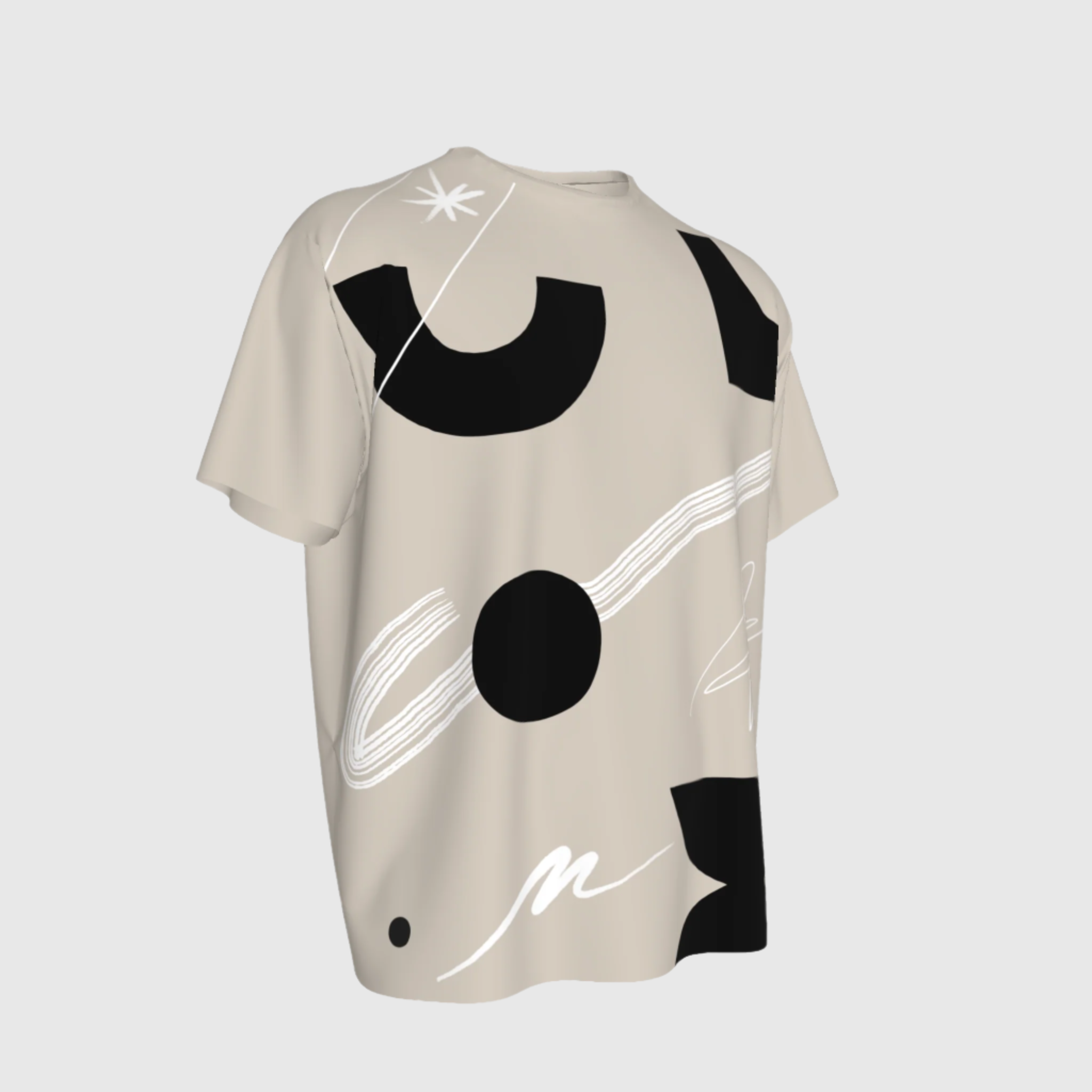 Relaxed Crew Neck Abstract Tee