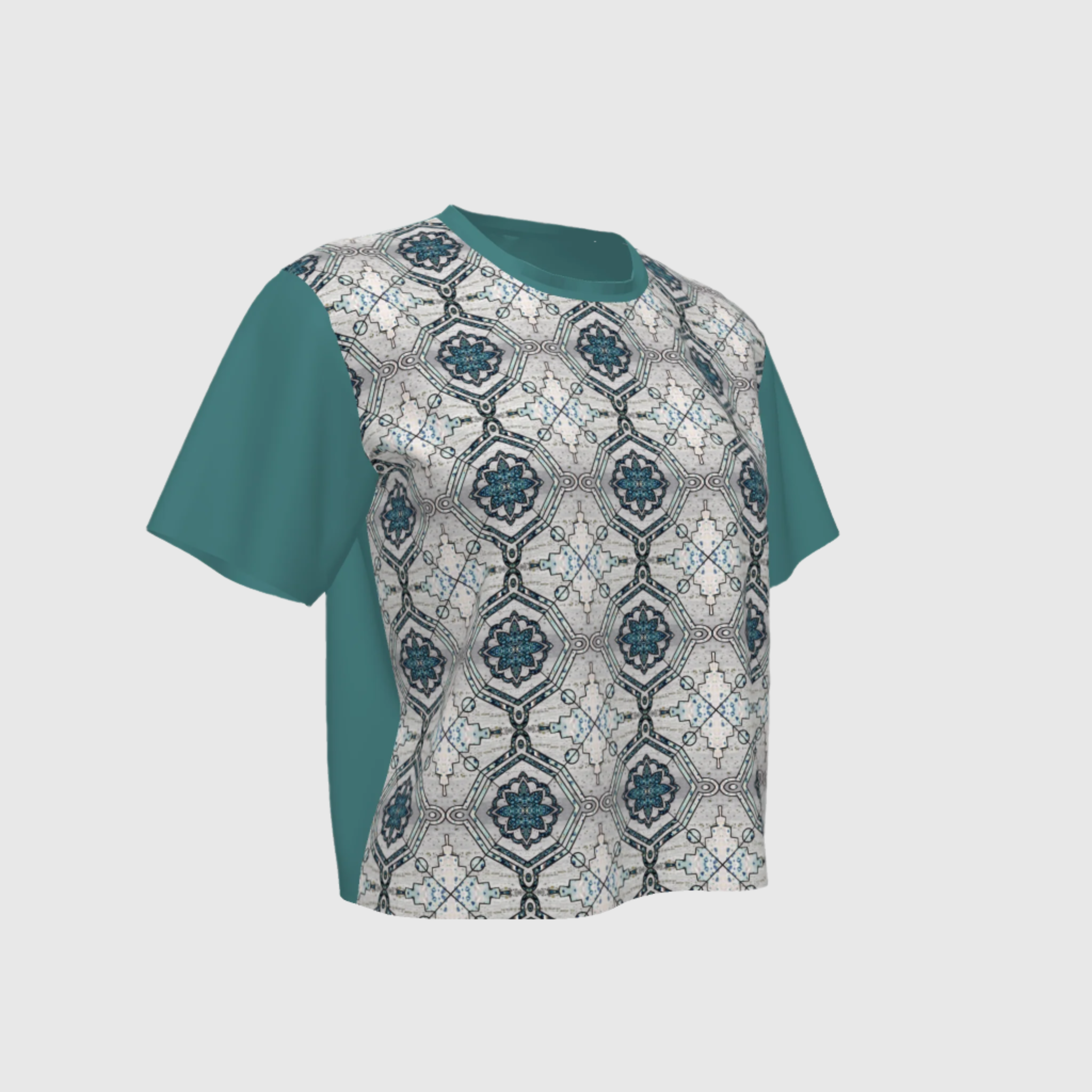 T-shirt Colonial in Meriño Print and Blue