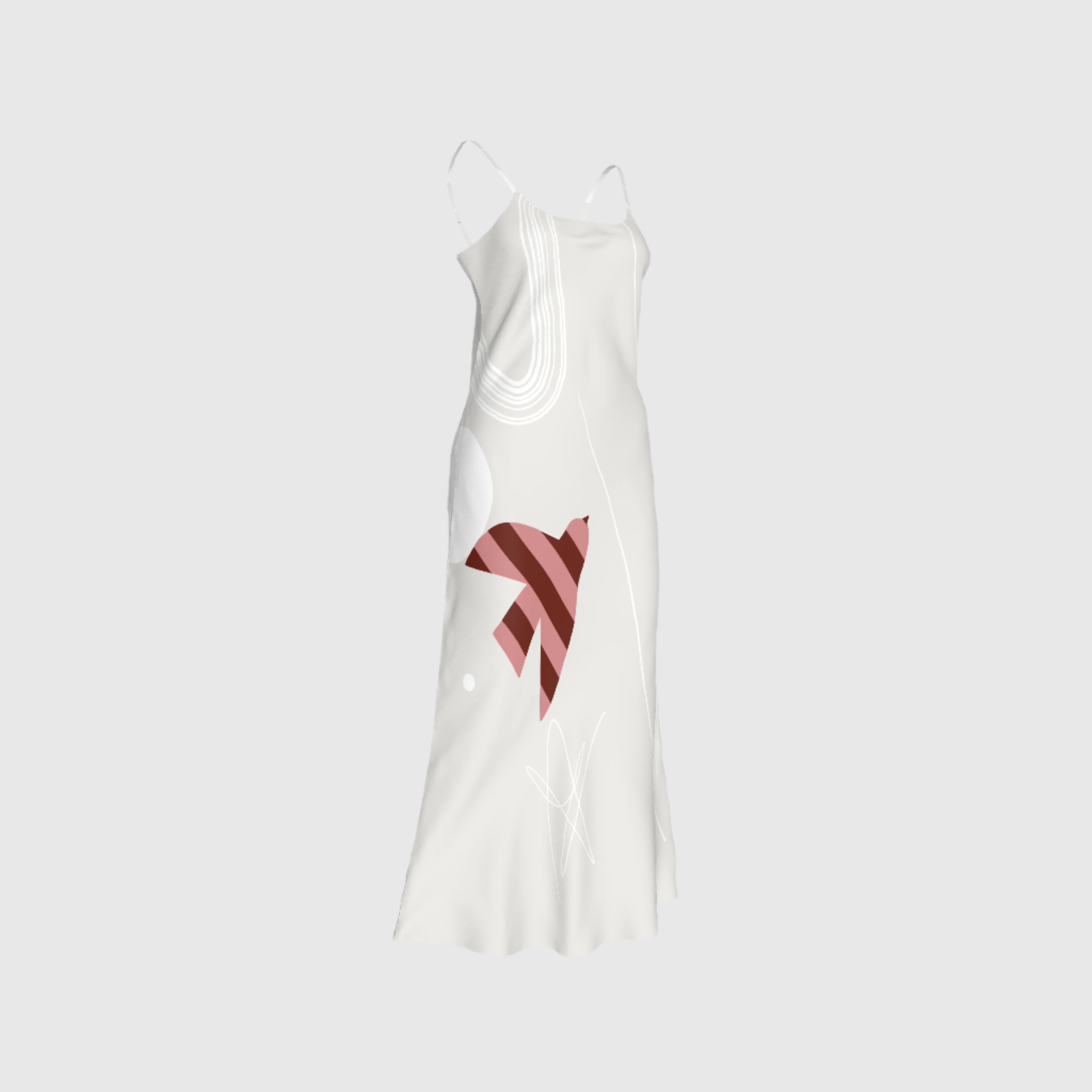 Funky Bird Slip Dress - in Light Tencel