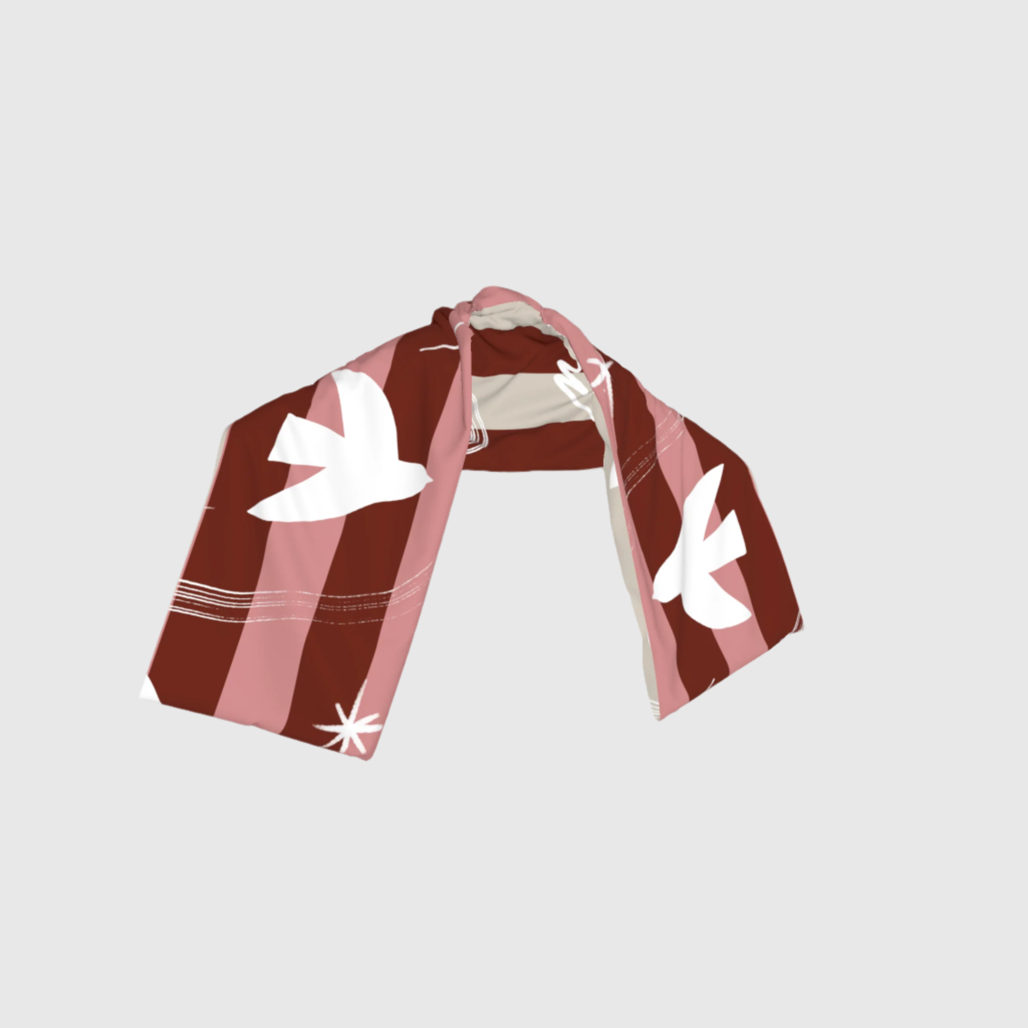 Stripes Reversible Scarf in Pure Linen