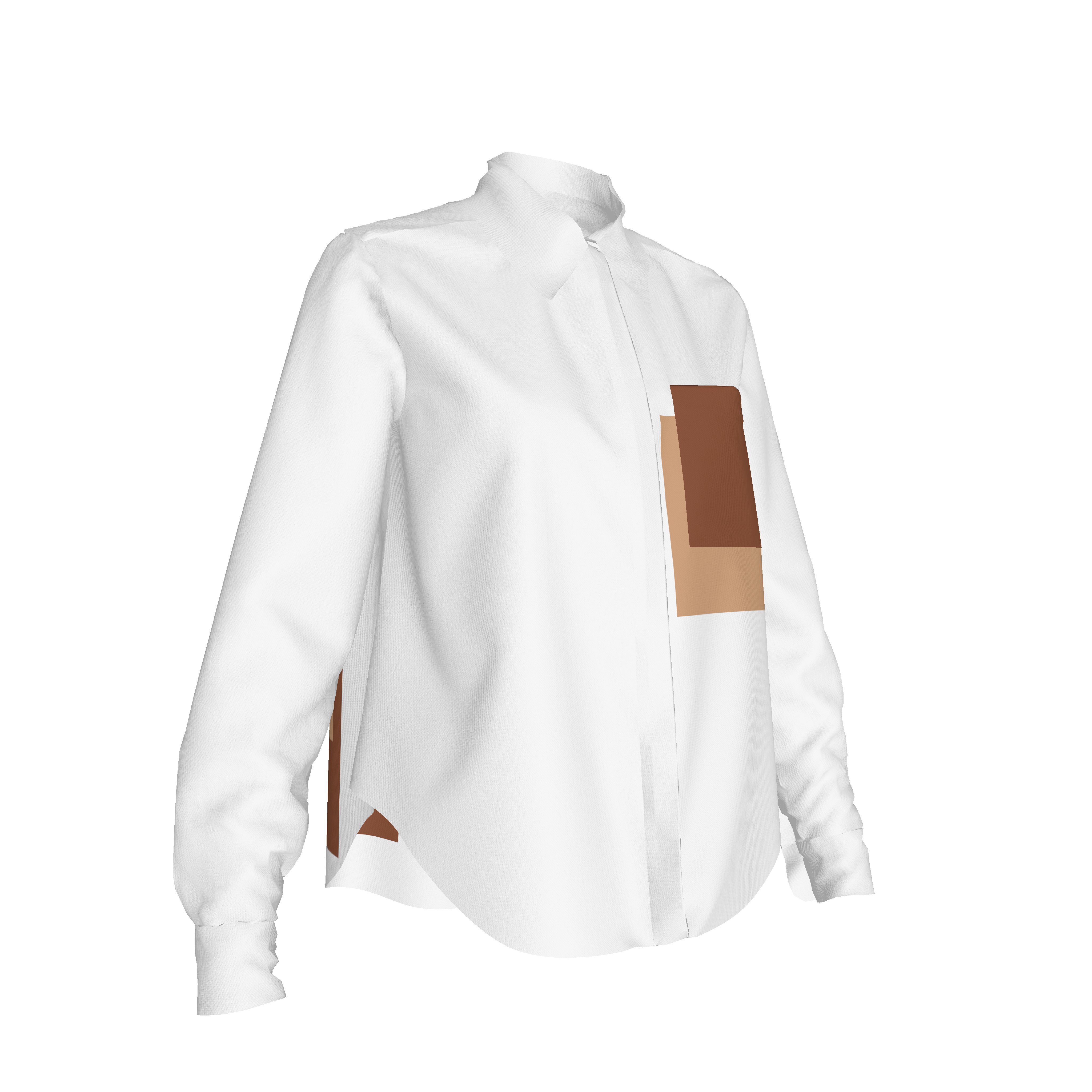 Women's tailored boyfriend fit Shirt 2024 - White  Caramel Brown Boyfriend Women Shirt in Light Weight Cotton.