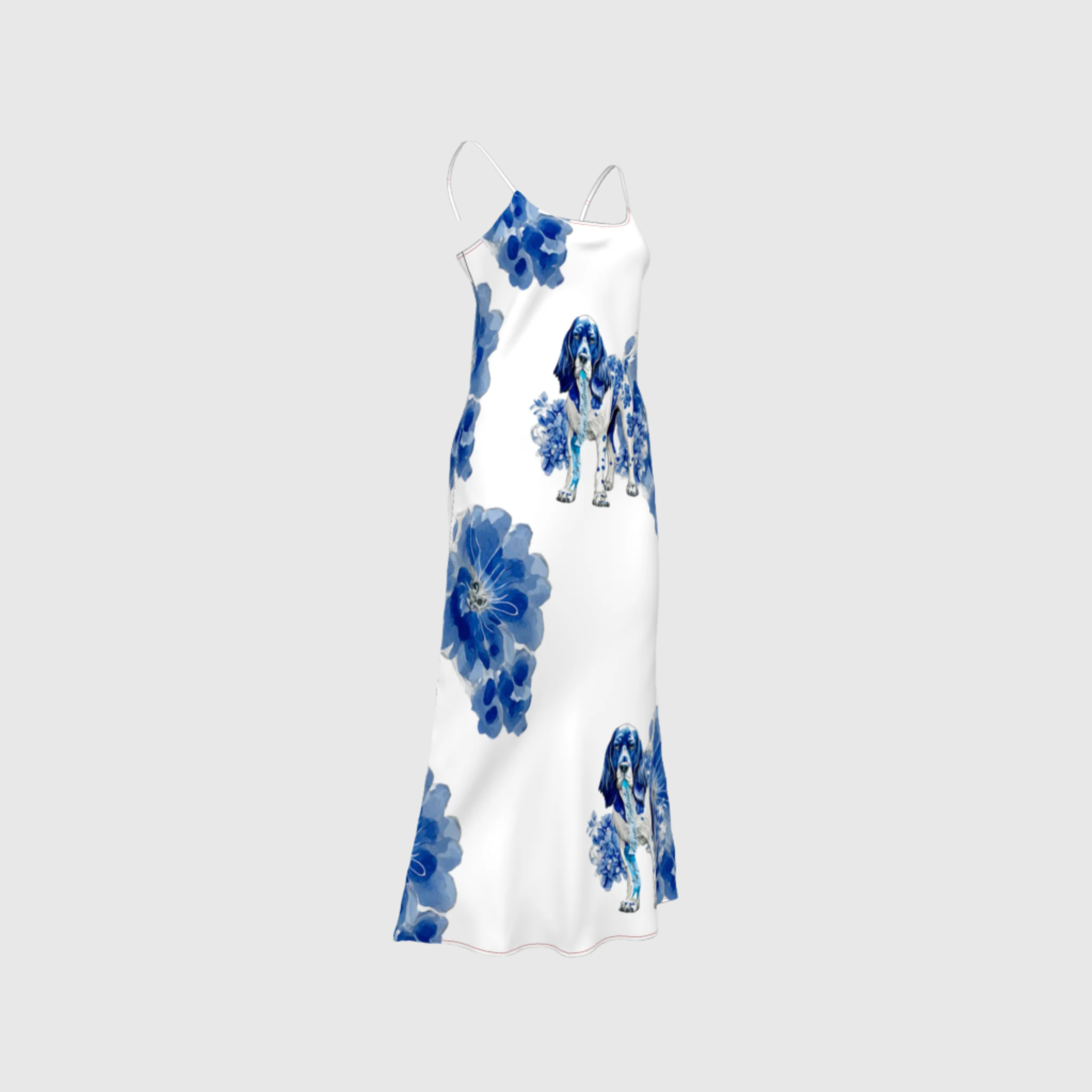 Paw Prints Bias Slip Dress